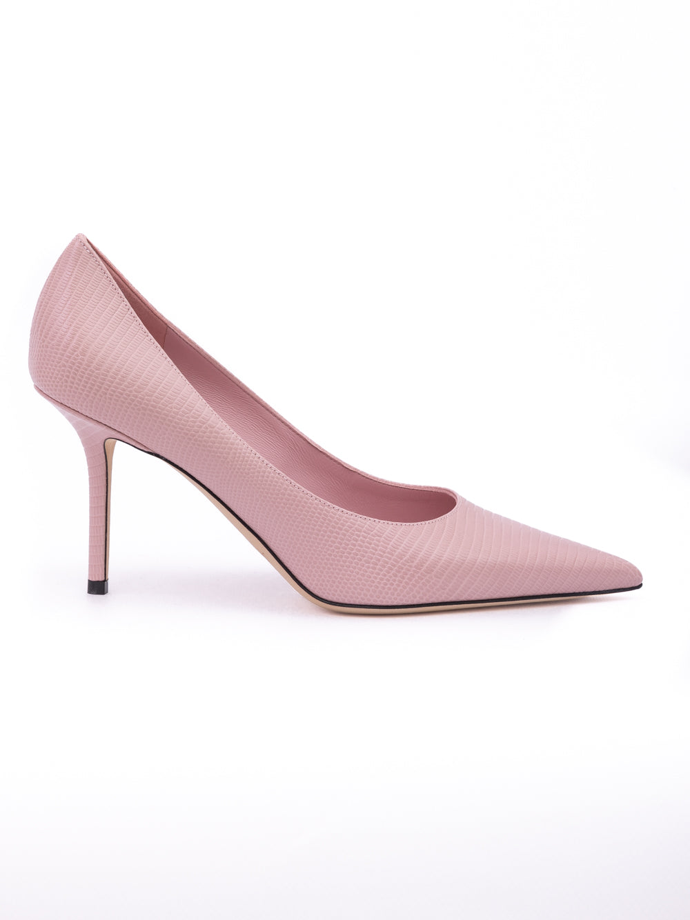 Pink Lizard Printed Leather Love 85 Pumps - ventzia