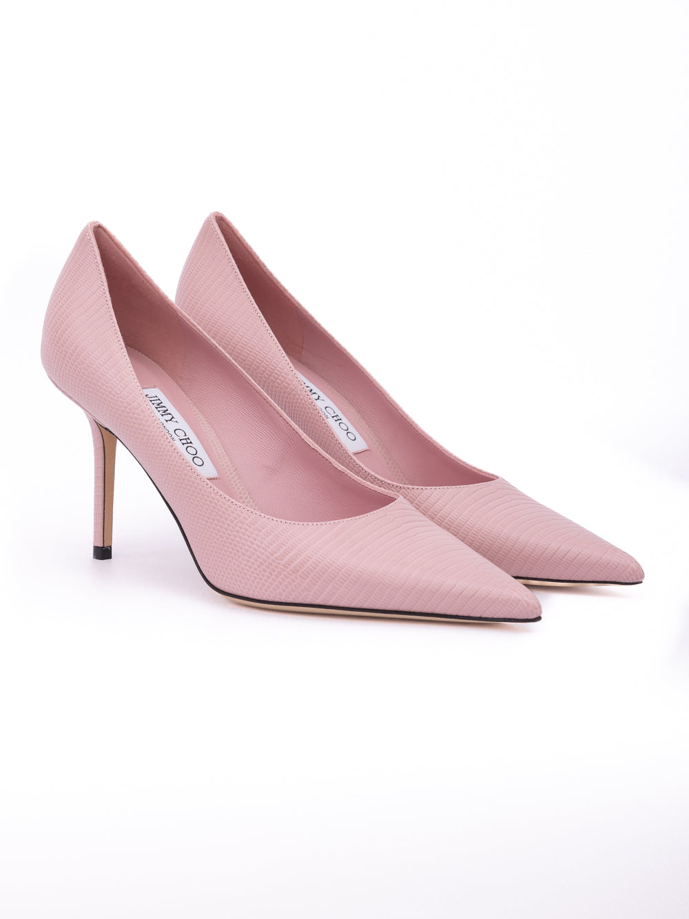 Pink Lizard Printed Leather Love 85 Pumps - ventzia