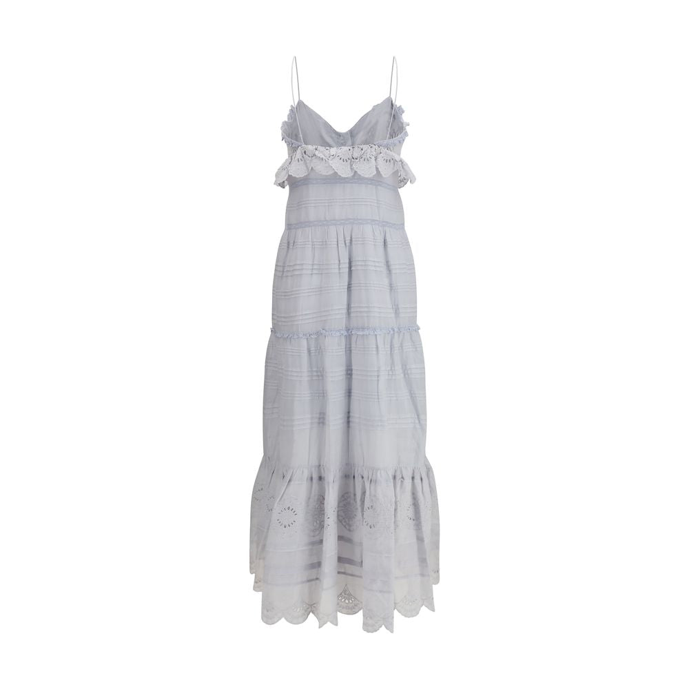 Blue Cotton Casual Dress