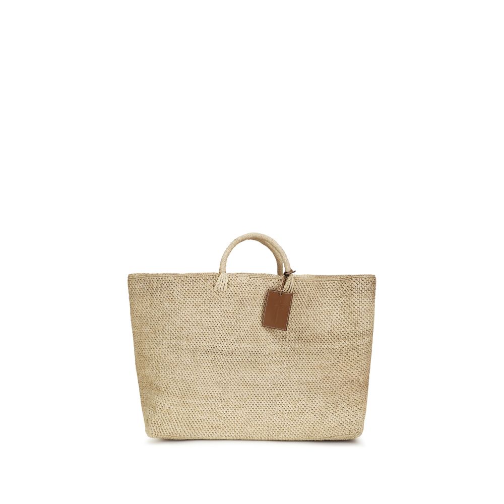 Beige Raffia Handbag - ventzia