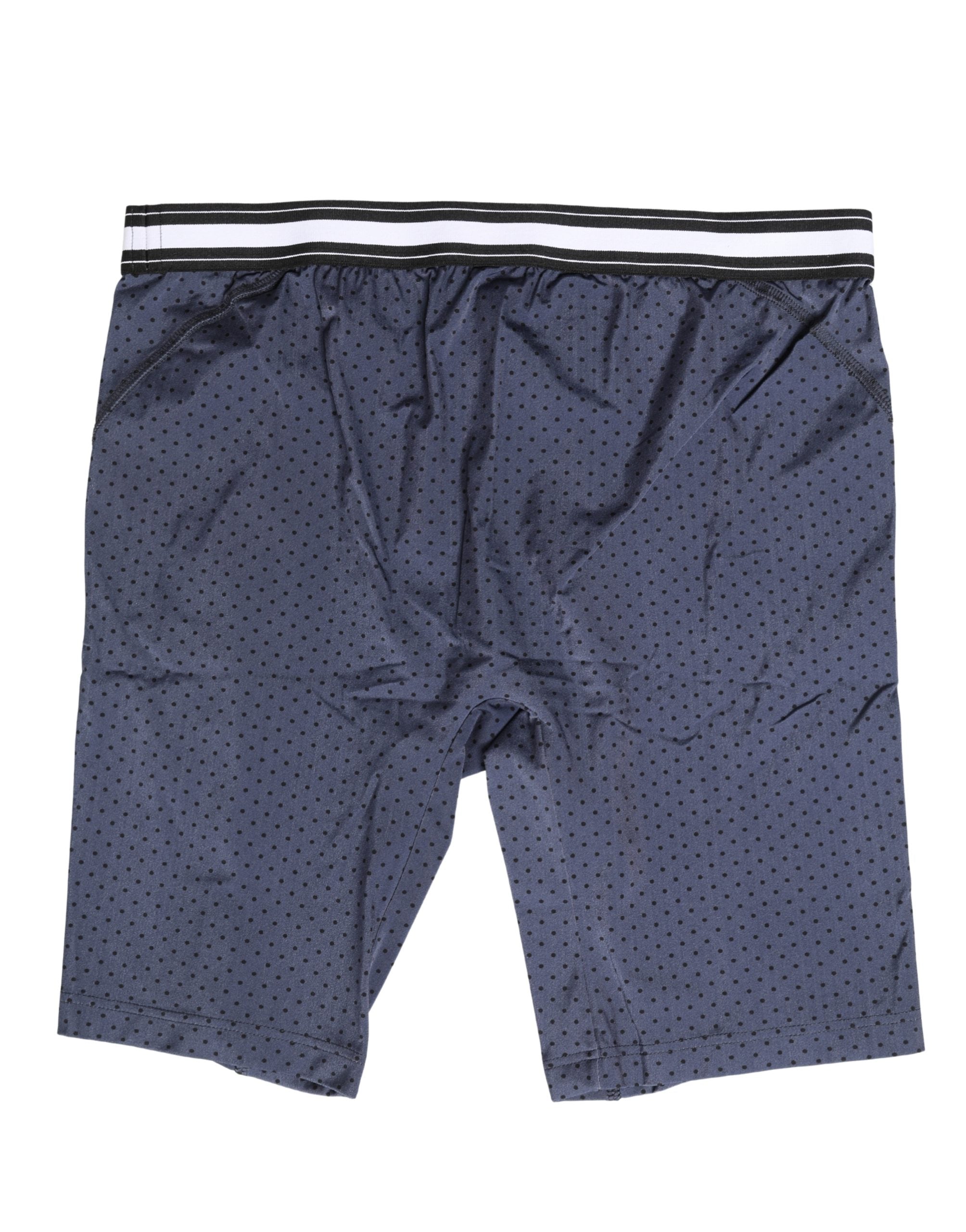 Dark Blue Polka Dots Men Bike Shorts Underwear - ventzia