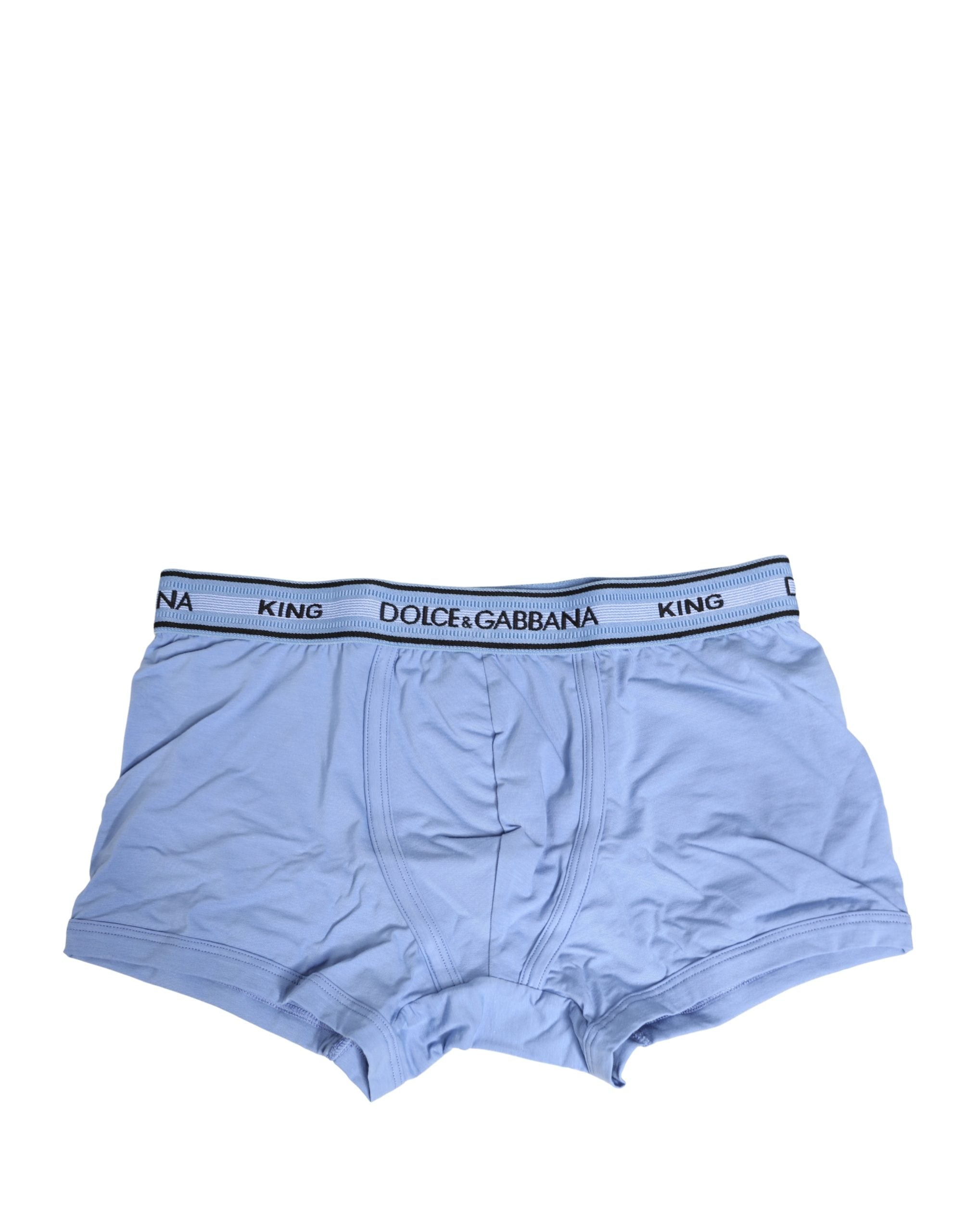 Light Blue Cotton Men Regular Boxer Underwear - ventzia