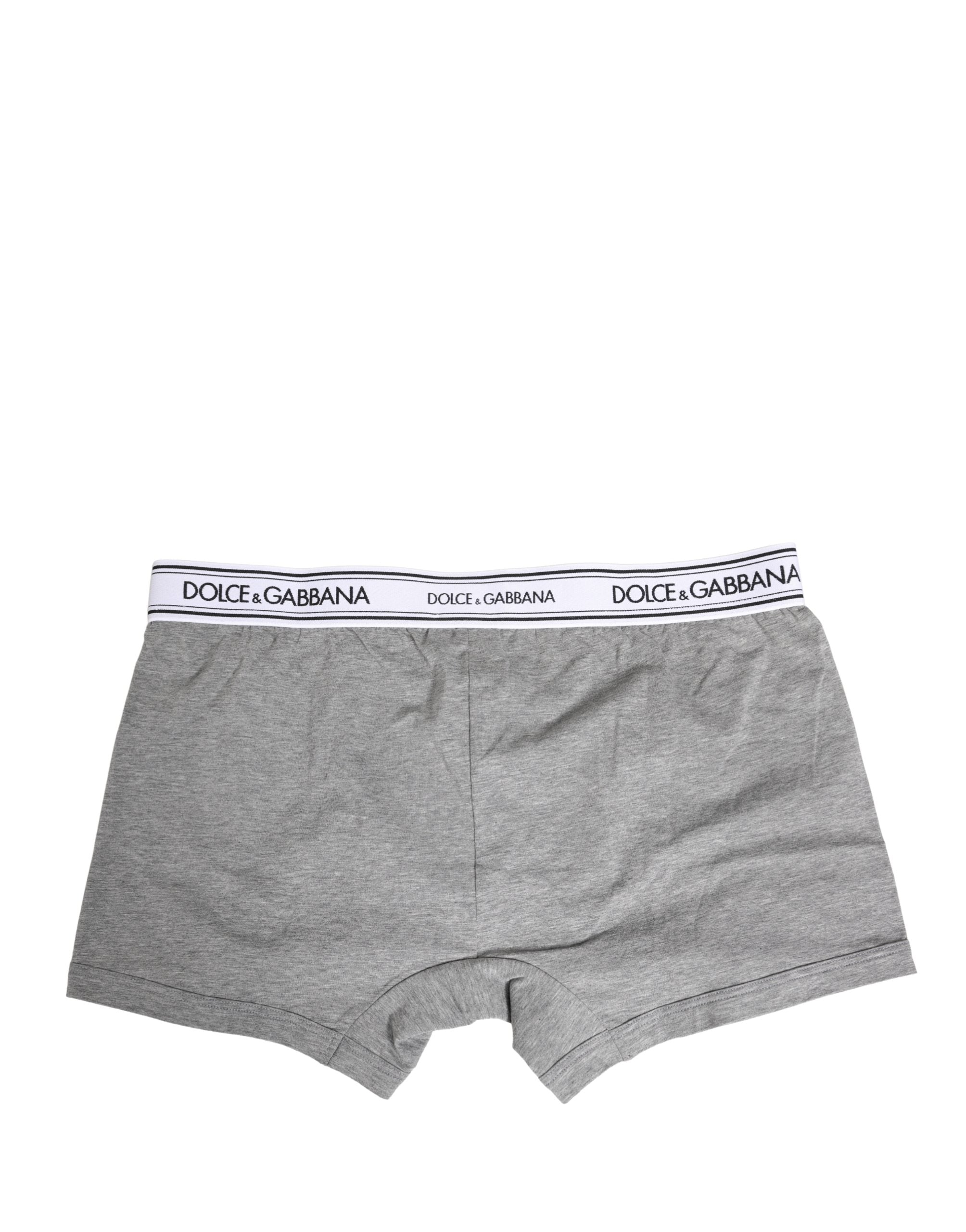 Gray Logo Waistband Cotton Men Boxer Underwear - ventzia
