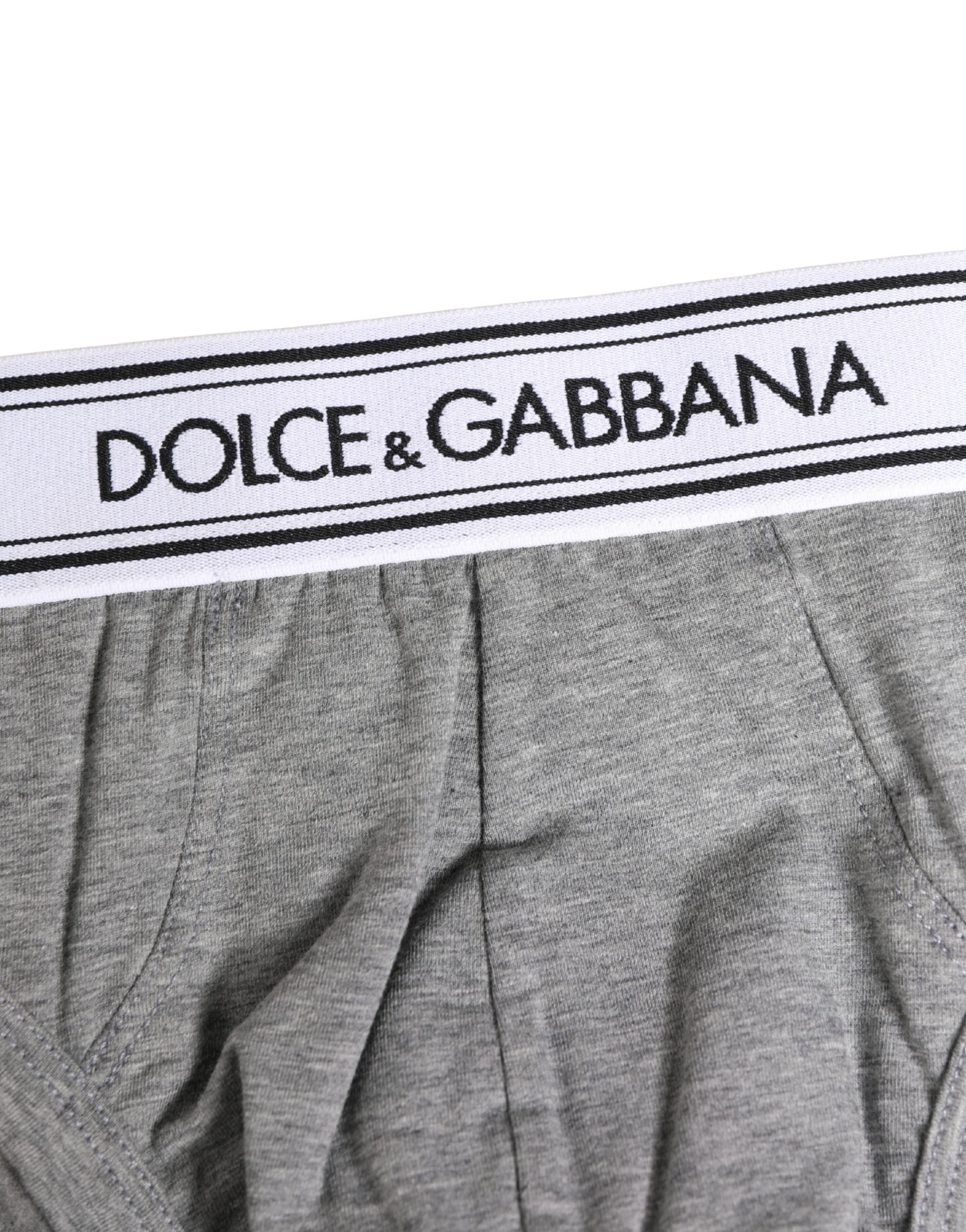 Gray Logo Waistband Men Midi Brief Underwear - ventzia