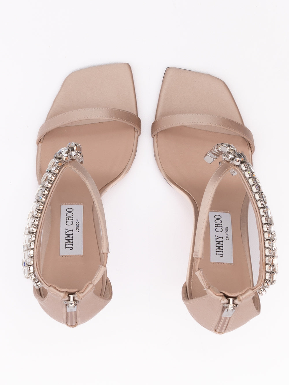 Powder Pink Satin Verity Sandals 100 - ventzia