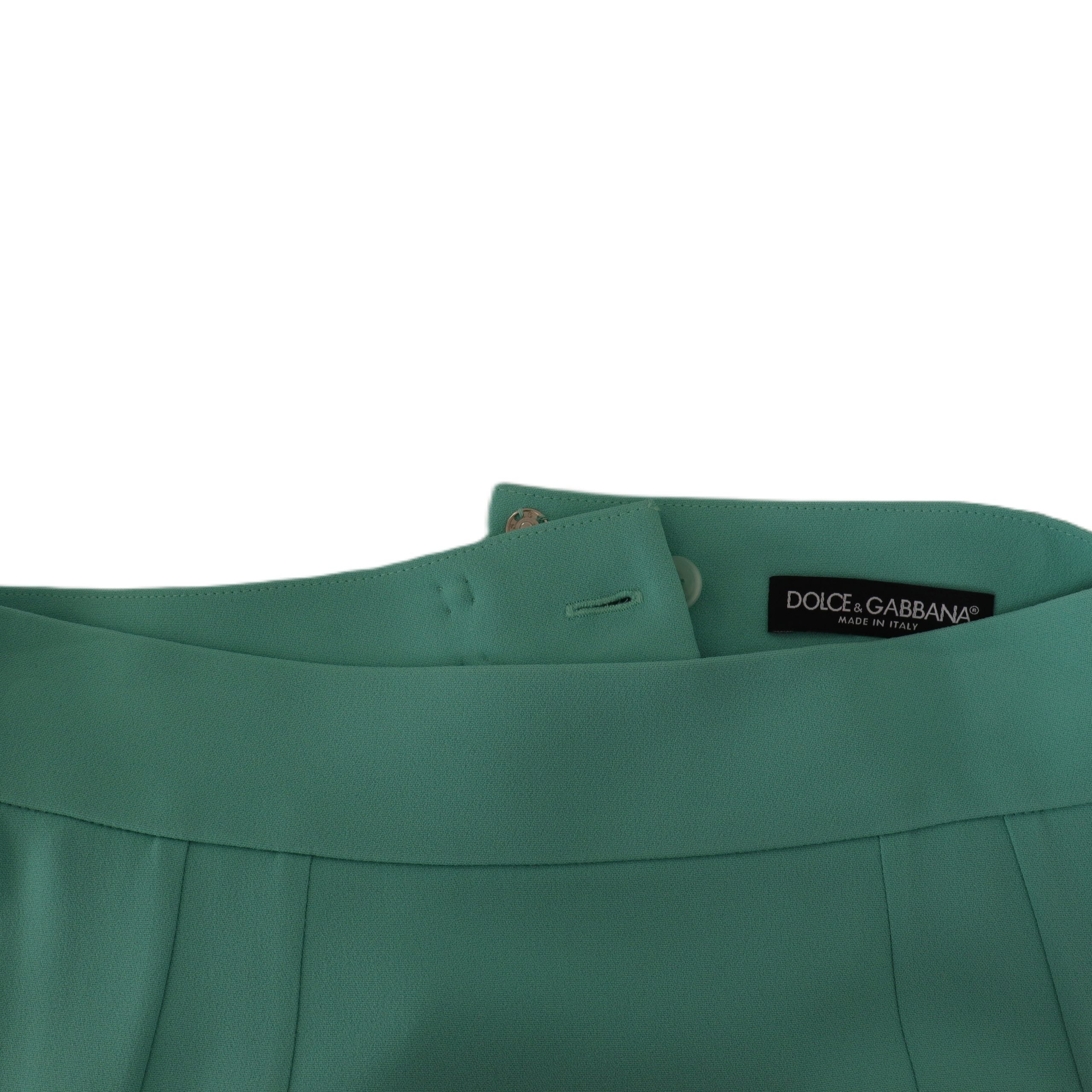Mint Green Viscose Pencil Cut Midi Skirt - ventzia
