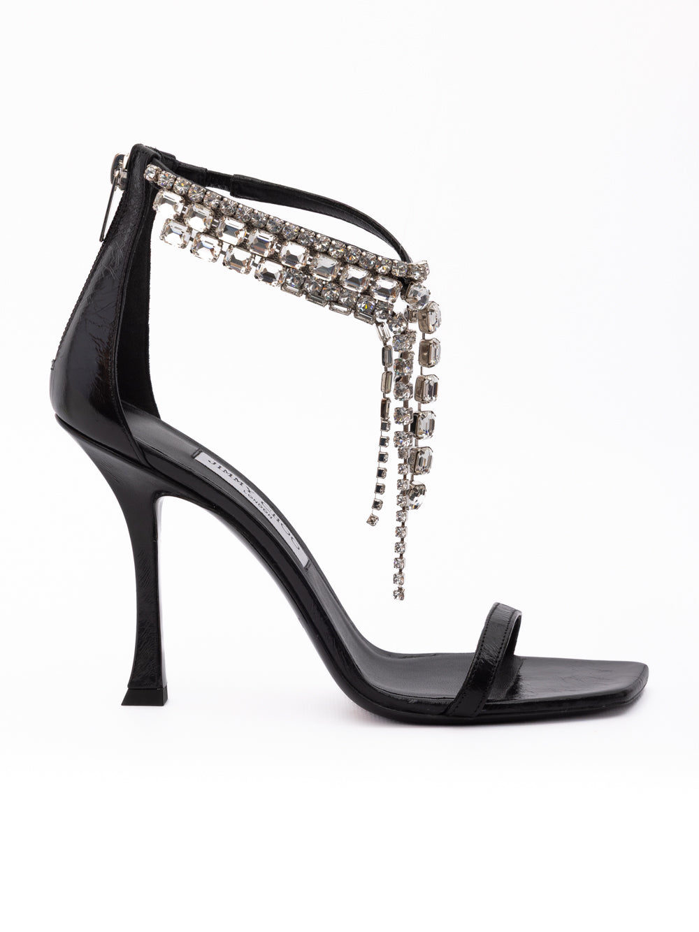 Black Leather Verity Sandals 100 - ventzia