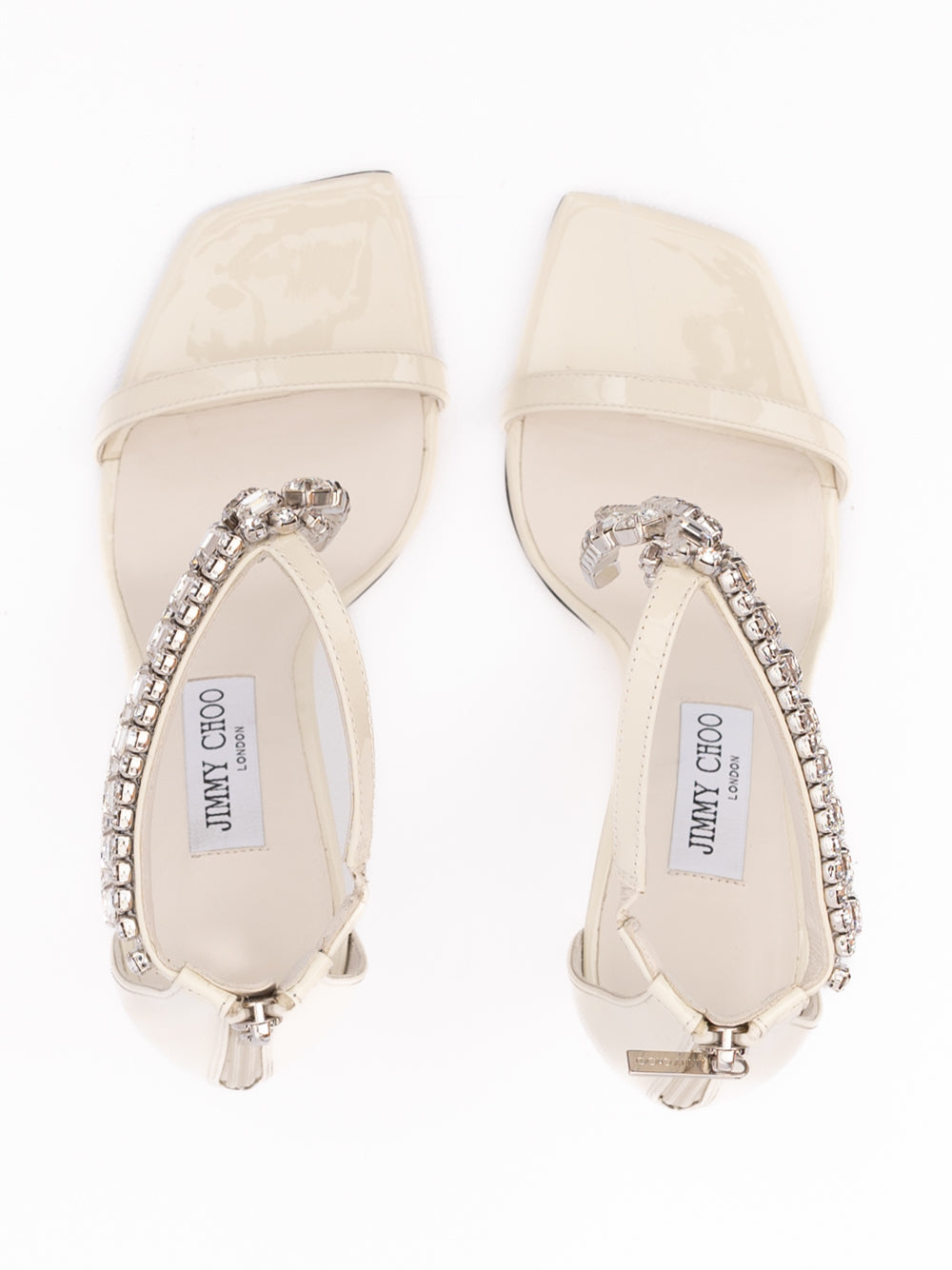 White Patent Leather Verity Sandals 100 - ventzia