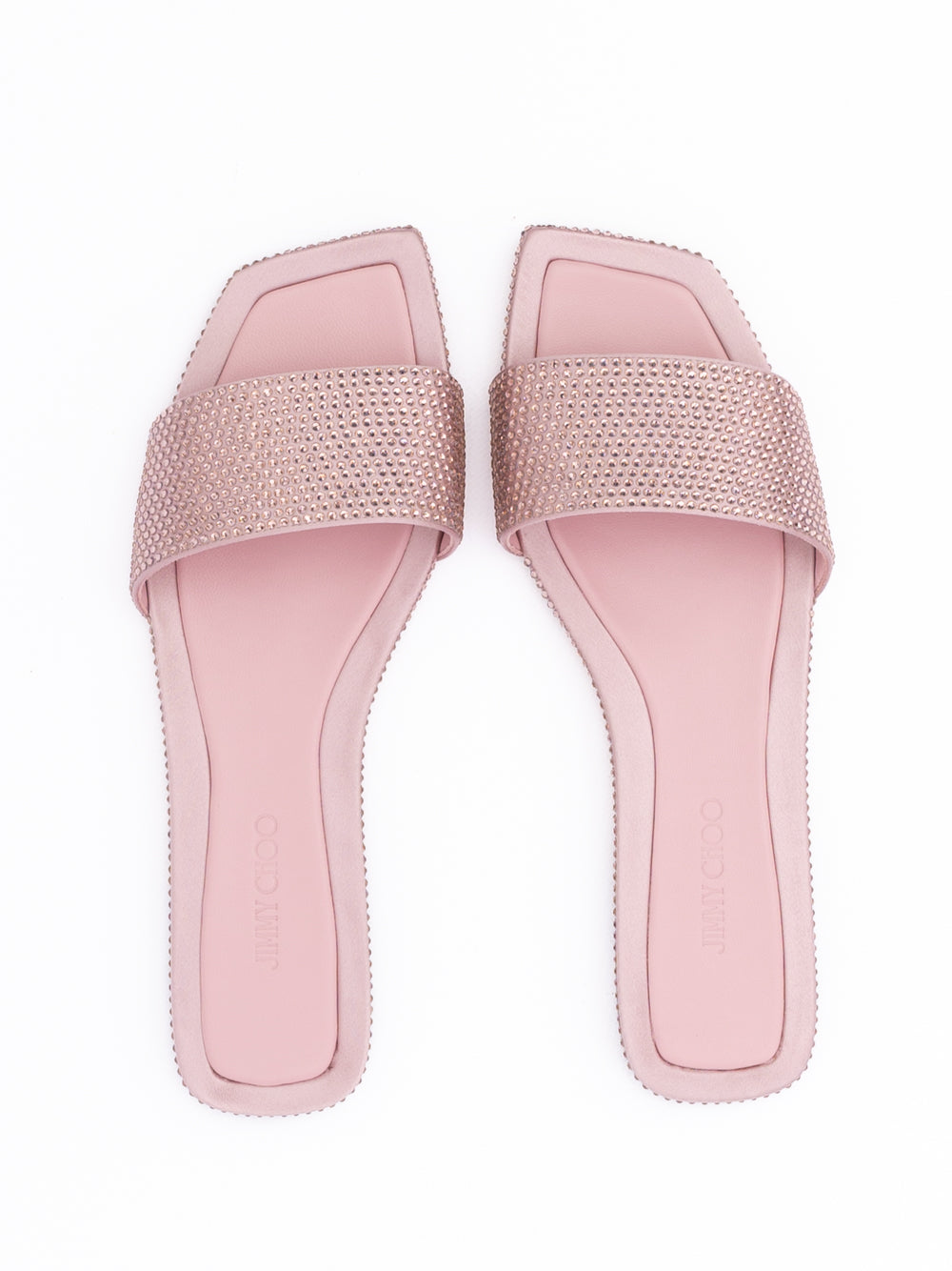 Pink Satin Crystal Clovis Flat - ventzia