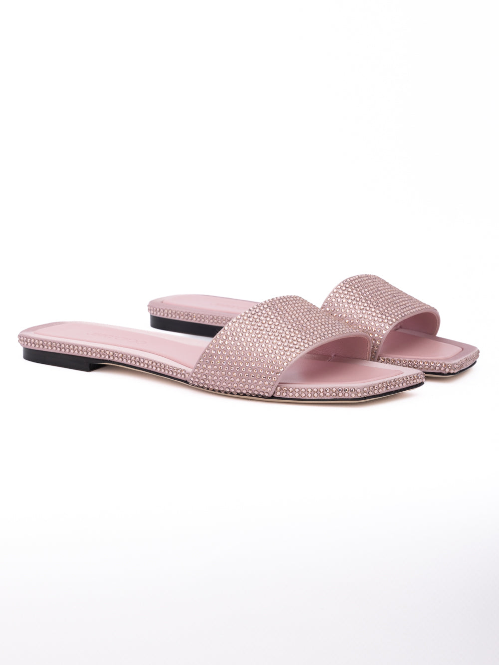 Pink Satin Crystal Clovis Flat - ventzia