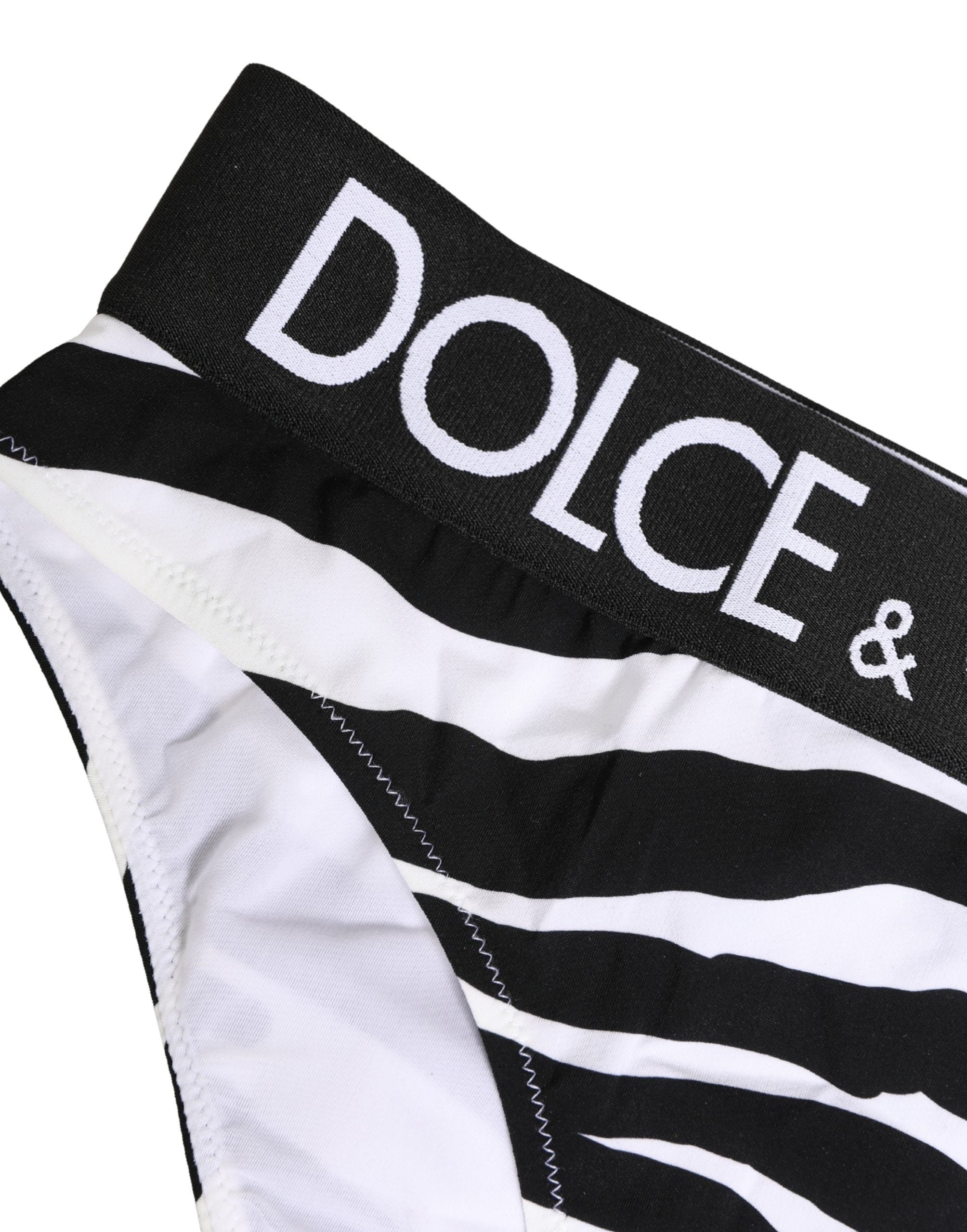 Black White Zebra Print Brief Panty Underwear - ventzia