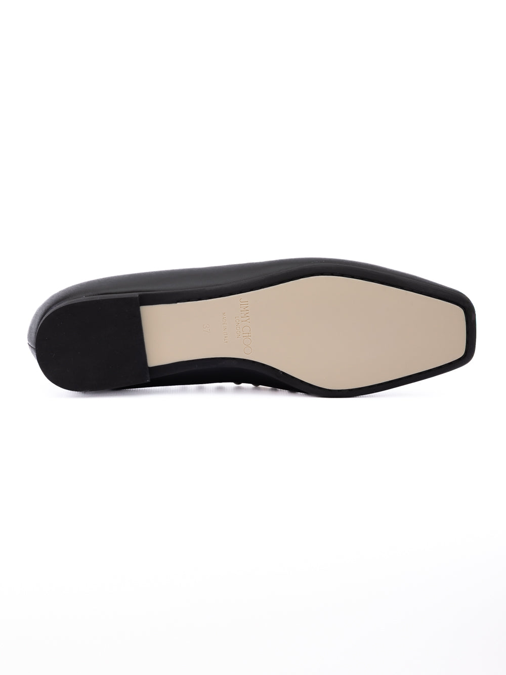 Black Leather Dome Studs Mirele Ballet Flat - ventzia