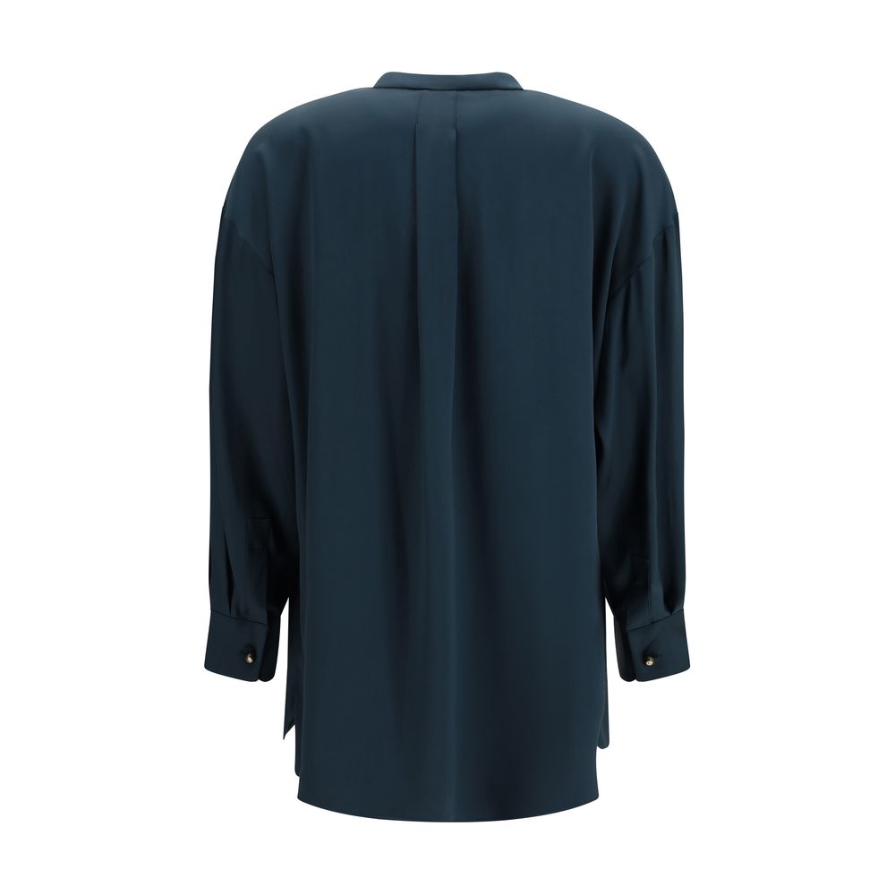 Blue Silk Blouse - ventzia