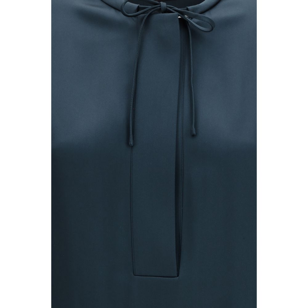 Blue Silk Blouse - ventzia
