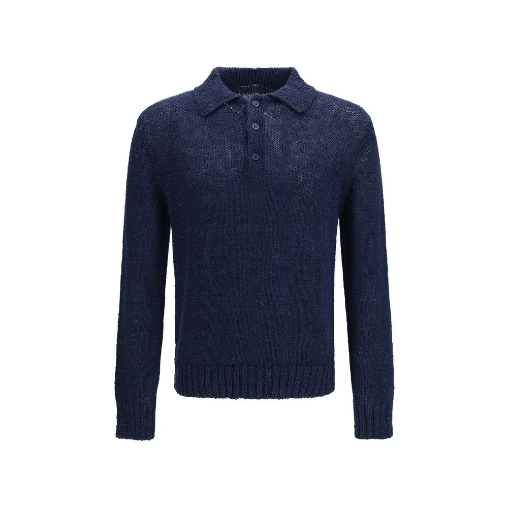 Blue Cotton Polo Shirt - ventzia