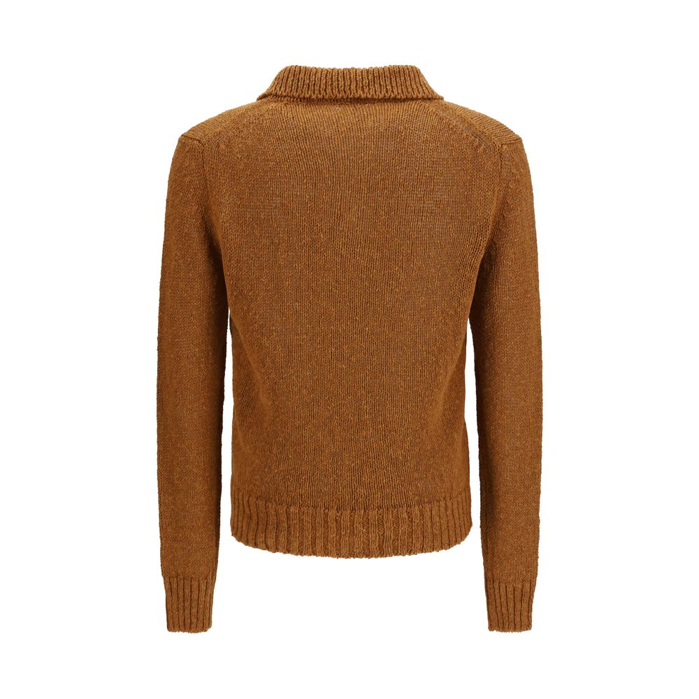 Brown Cotton Polo Shirt - ventzia