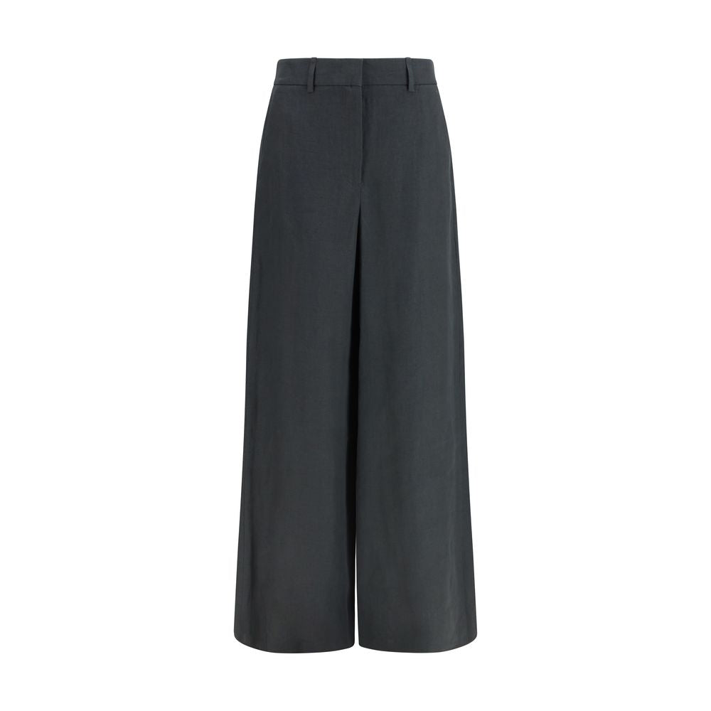 Brown Linen Casual Pants - ventzia