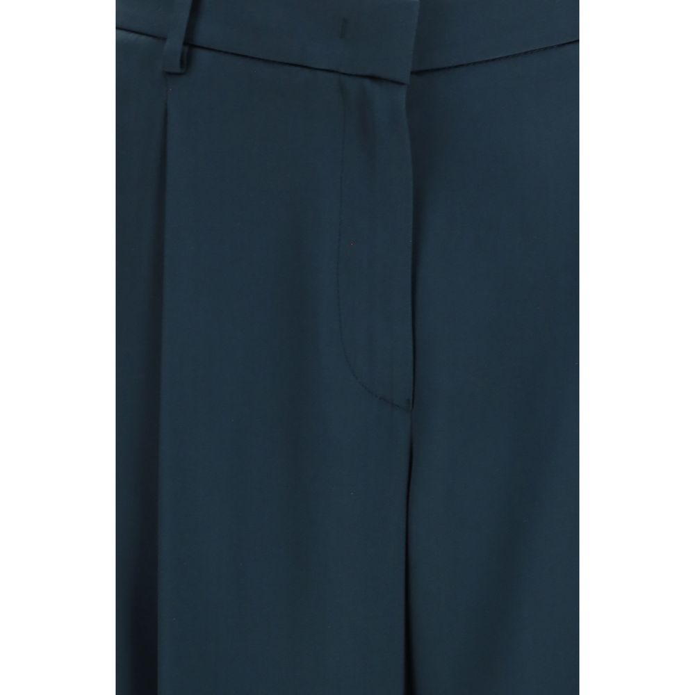 Blue Silk Casual Pants - ventzia