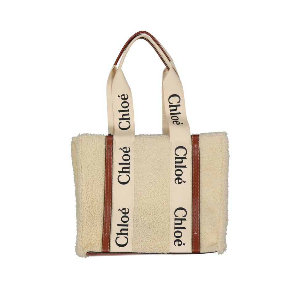Beige Lamb Fur Tote Bag - ventzia
