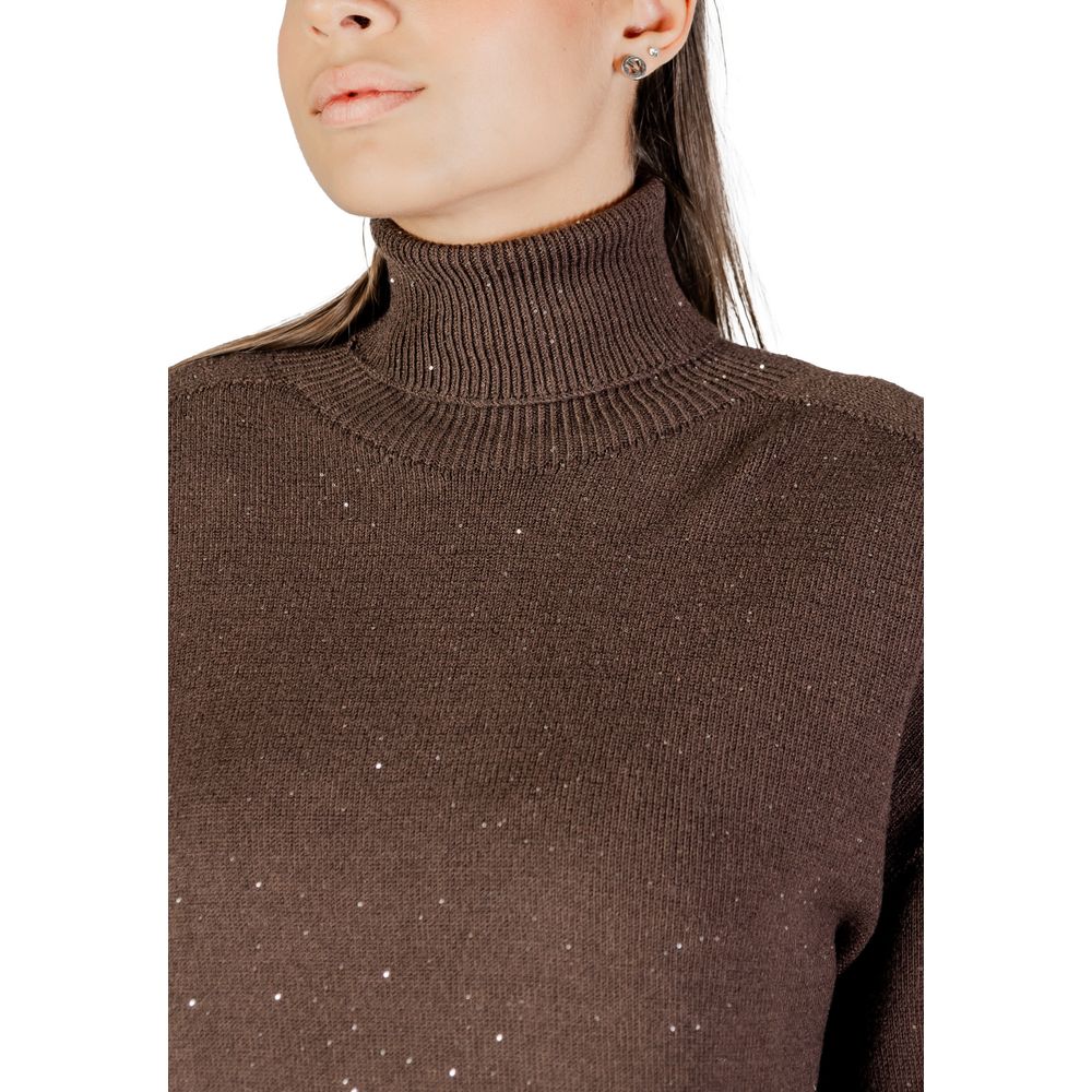 Brown Viscose Sweatshirt - ventzia