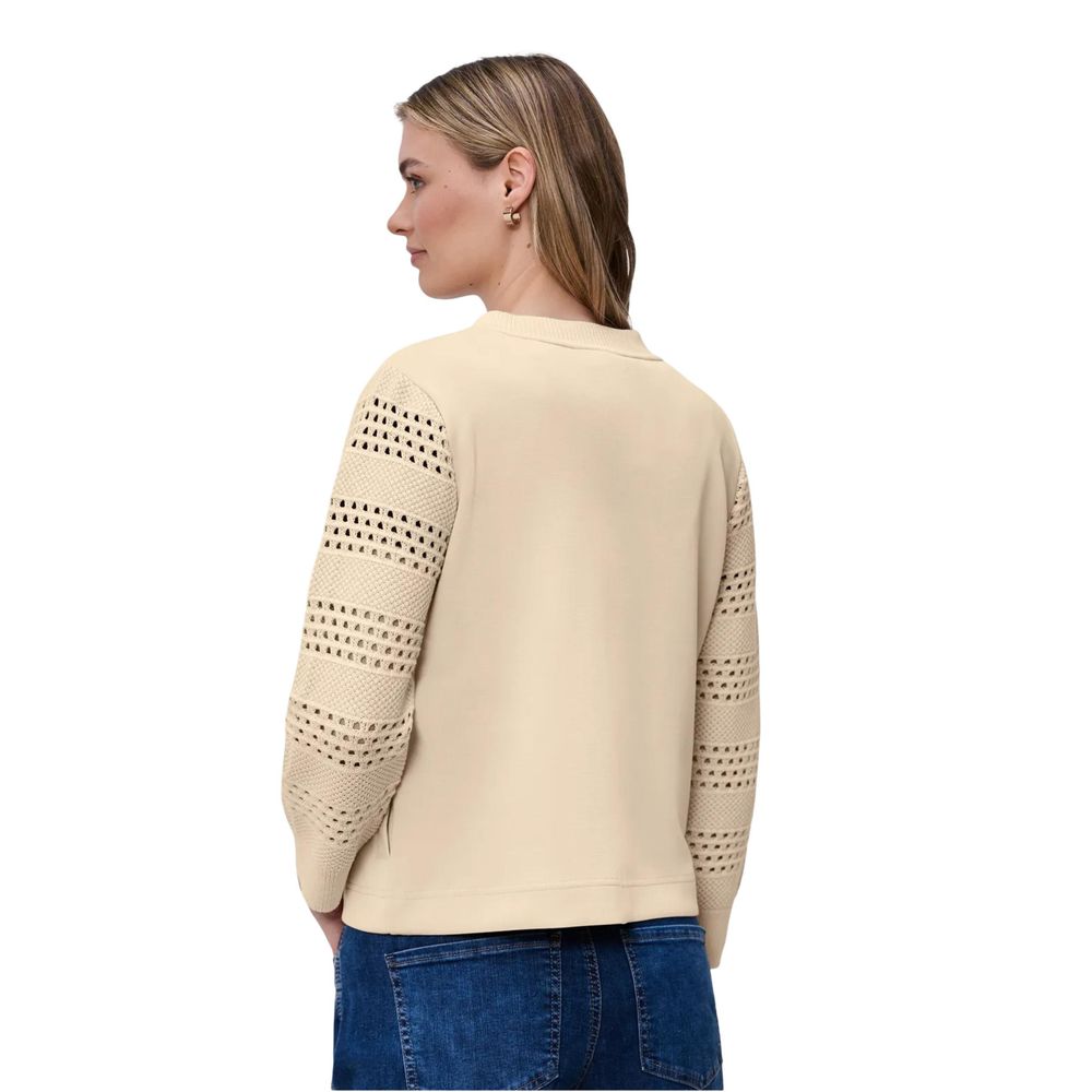 Beige Modal Sweatshirt - ventzia