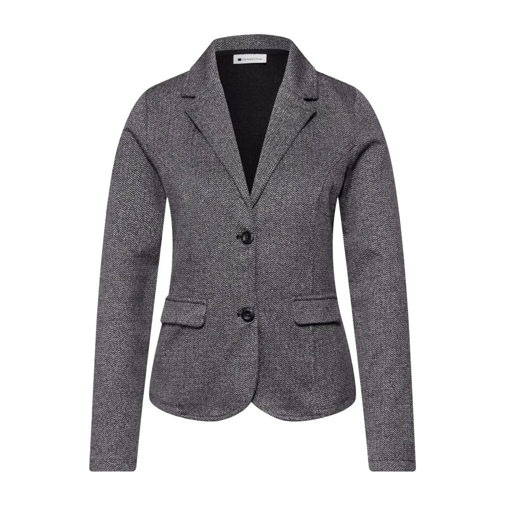 Blue Polyester Blazer - ventzia