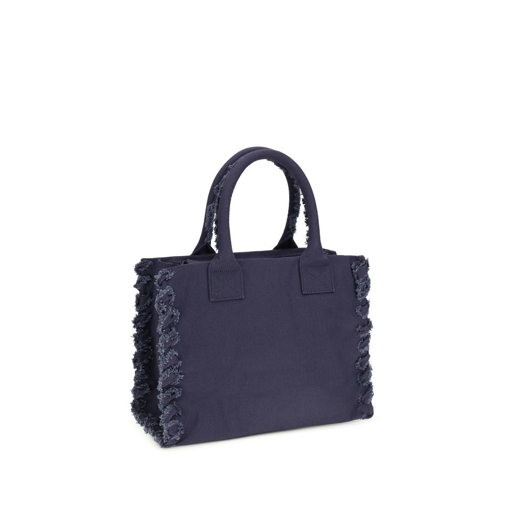 Blue Cotton Shoulder Bag - ventzia