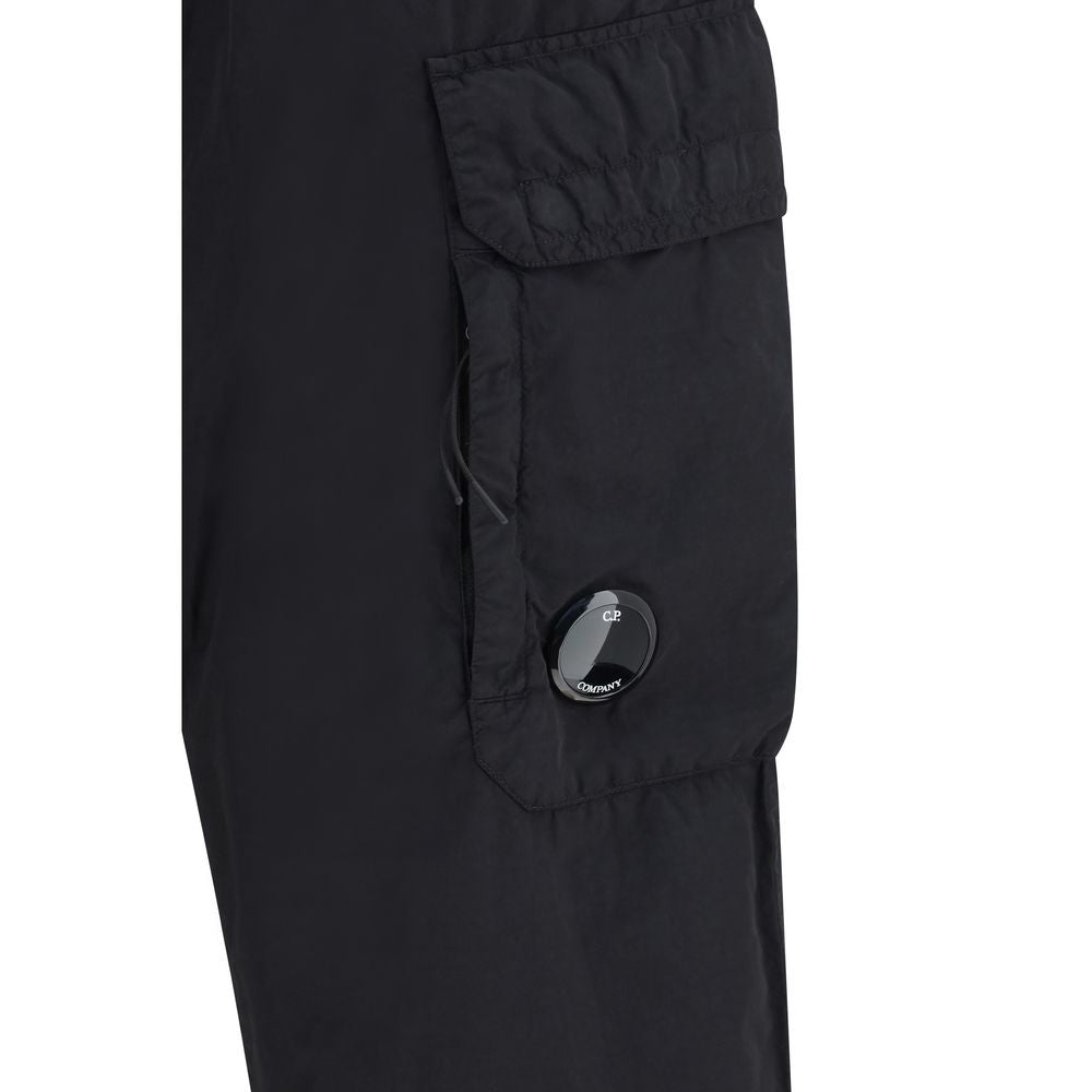 Black Nylon Cargo Pants - ventzia