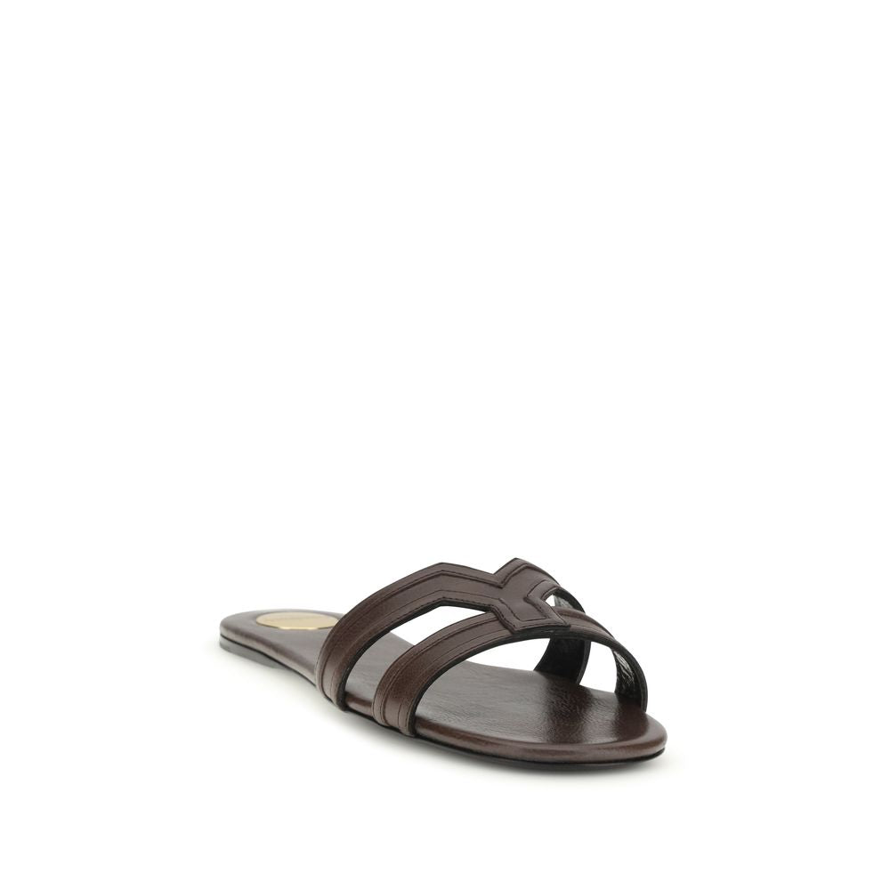Brown Calf Leather Bos Taurus Sandals - ventzia