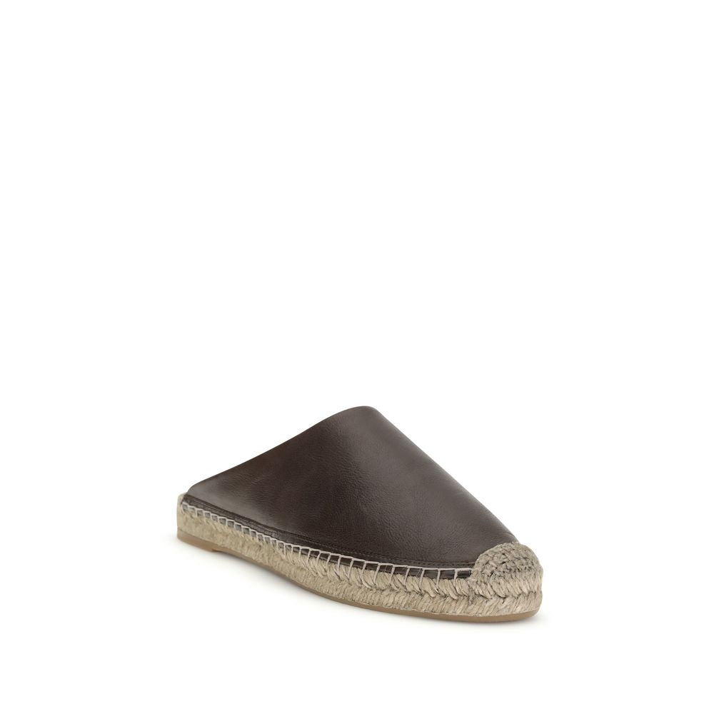 Brown Calf Leather Bos Taurus Mules - ventzia