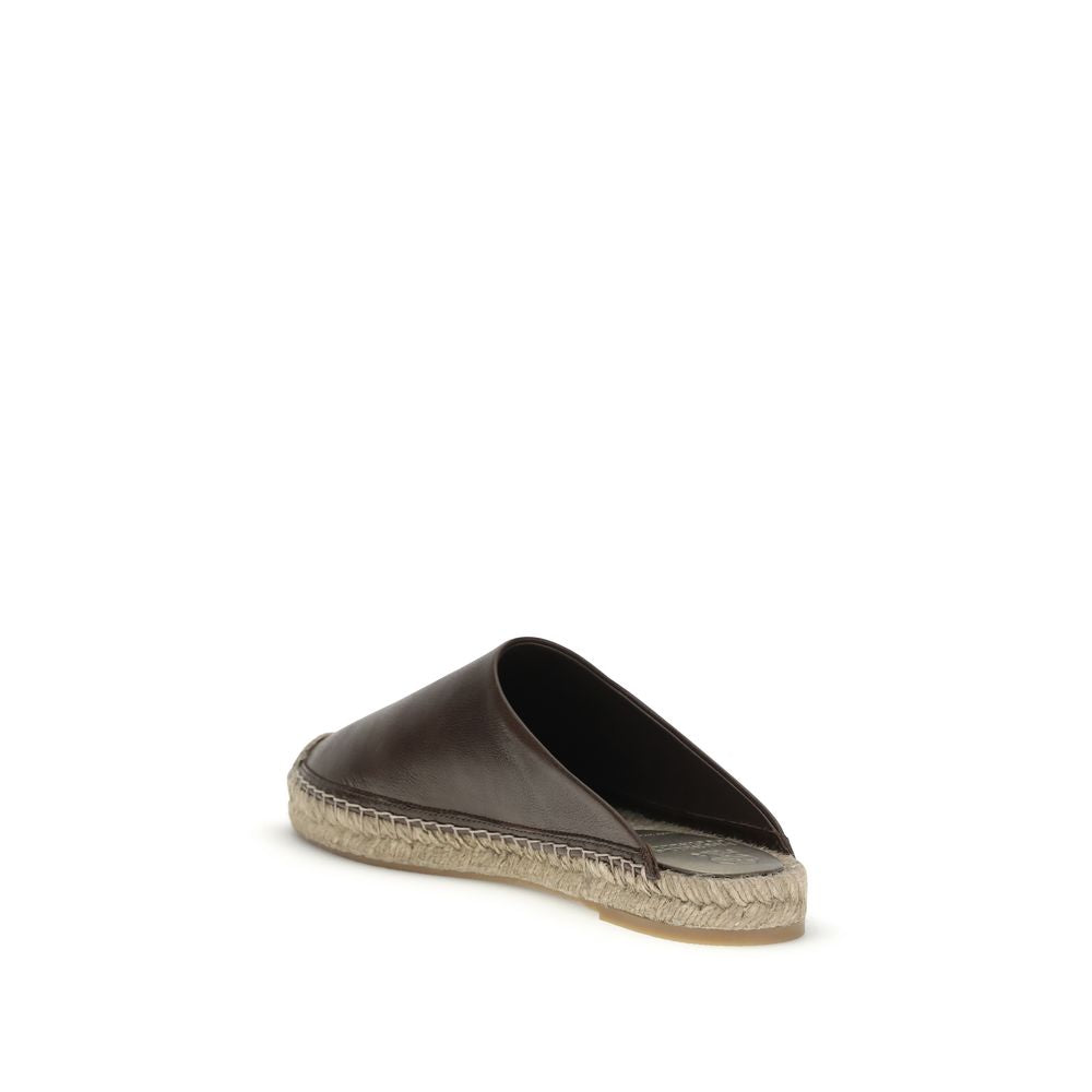 Brown Calf Leather Bos Taurus Mules - ventzia