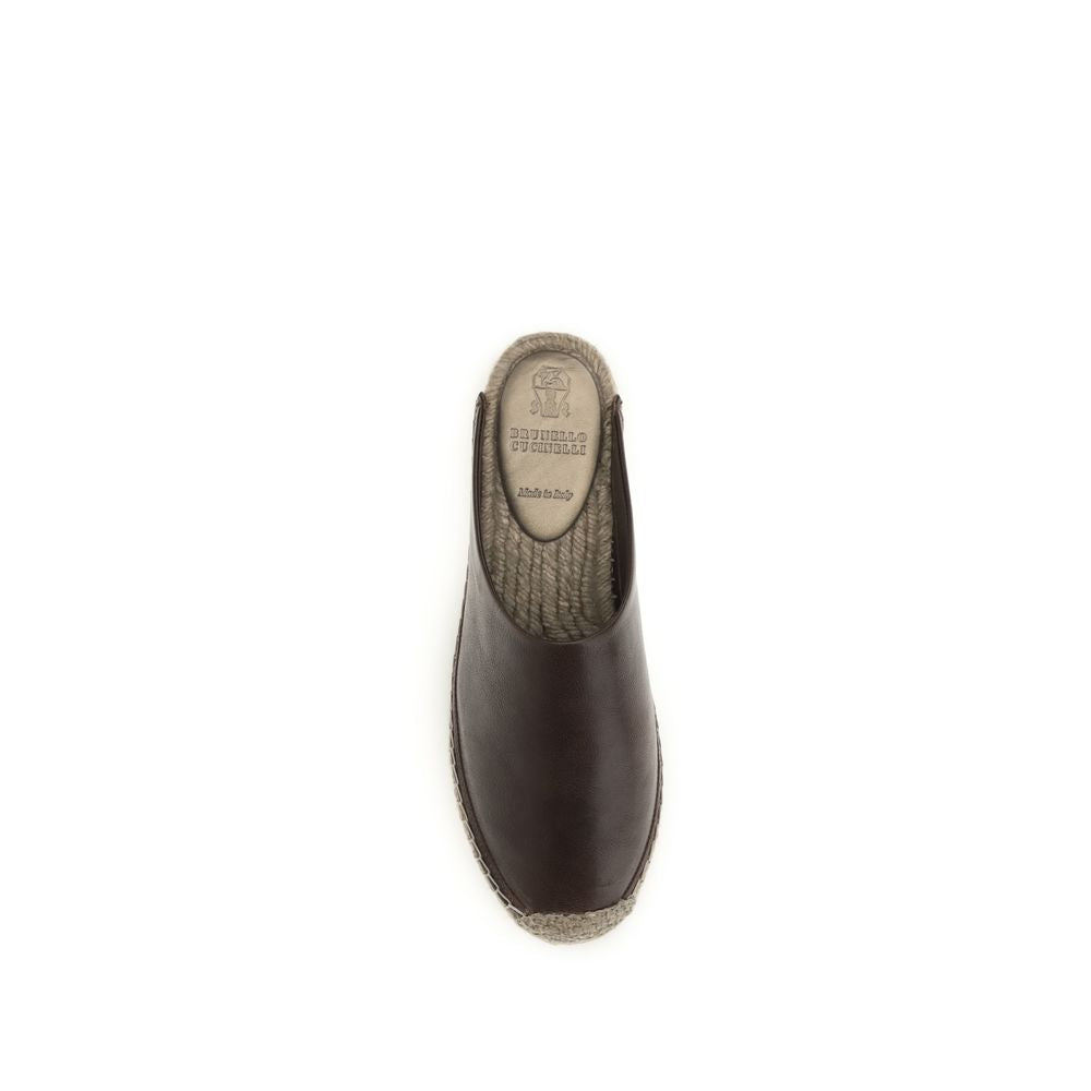 Brown Calf Leather Bos Taurus Mules - ventzia
