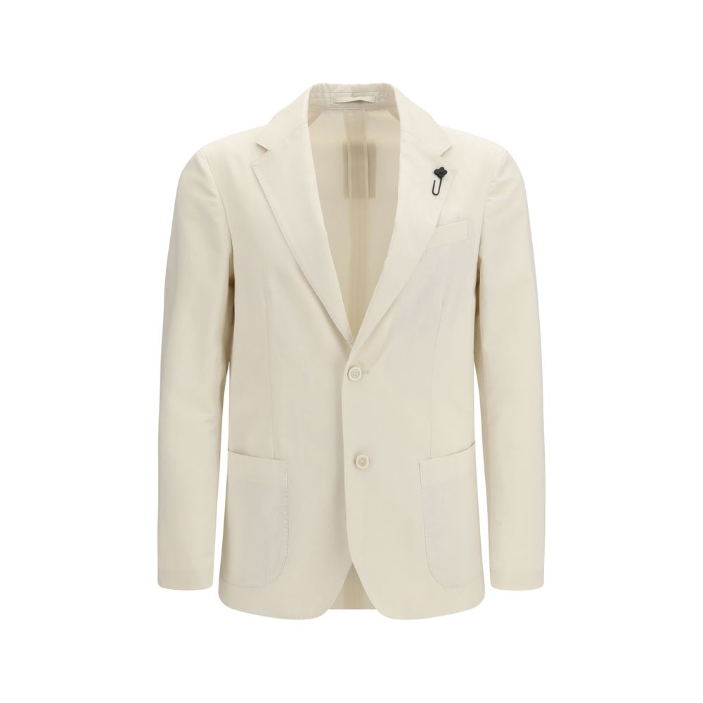 White Cotton Blazer - ventzia