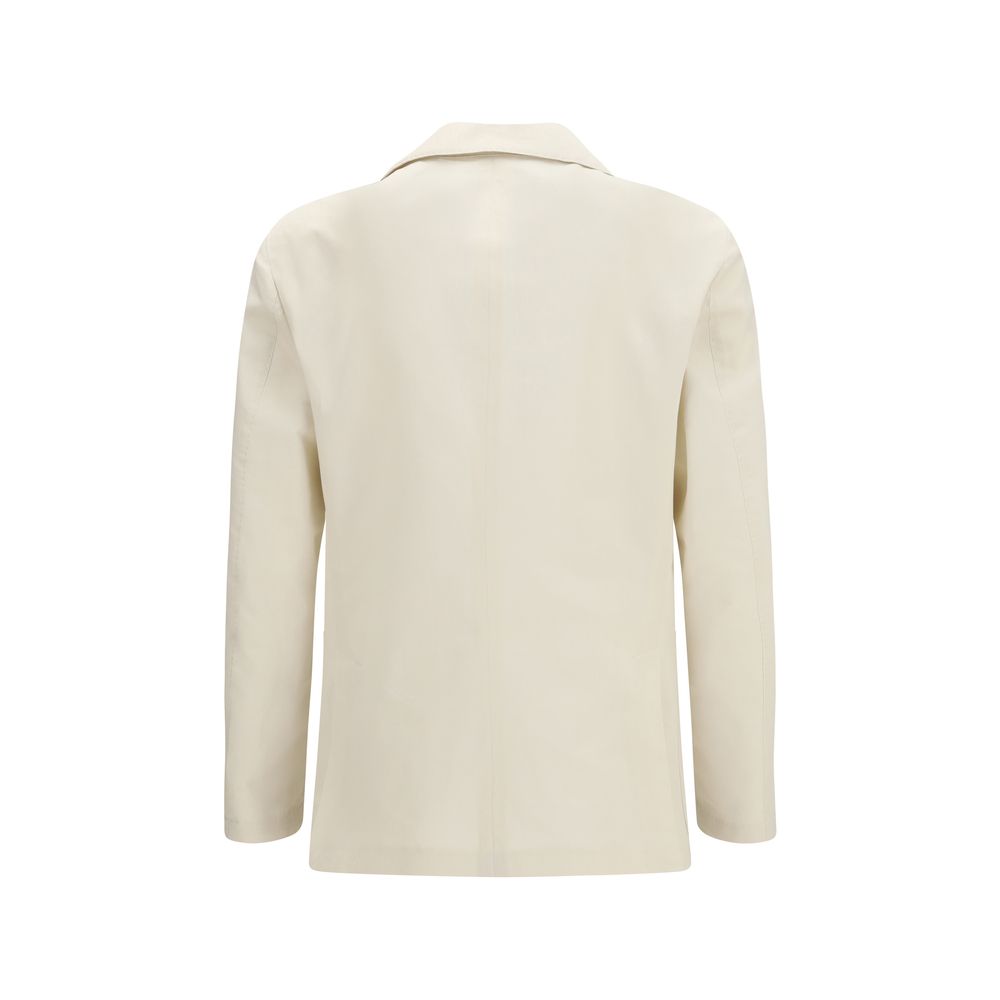 White Cotton Blazer - ventzia