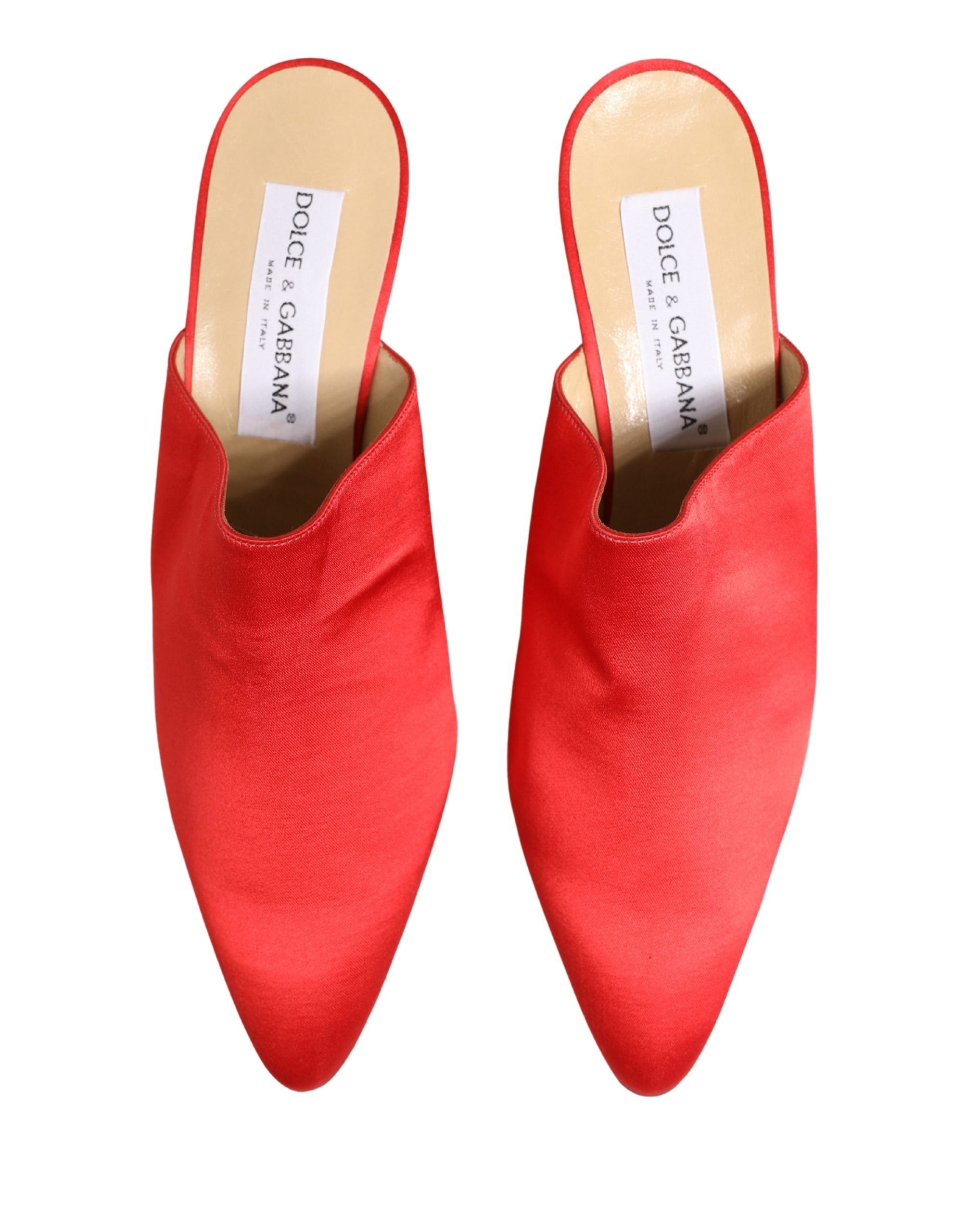 Red Suede Heel Mule Shoes - ventzia