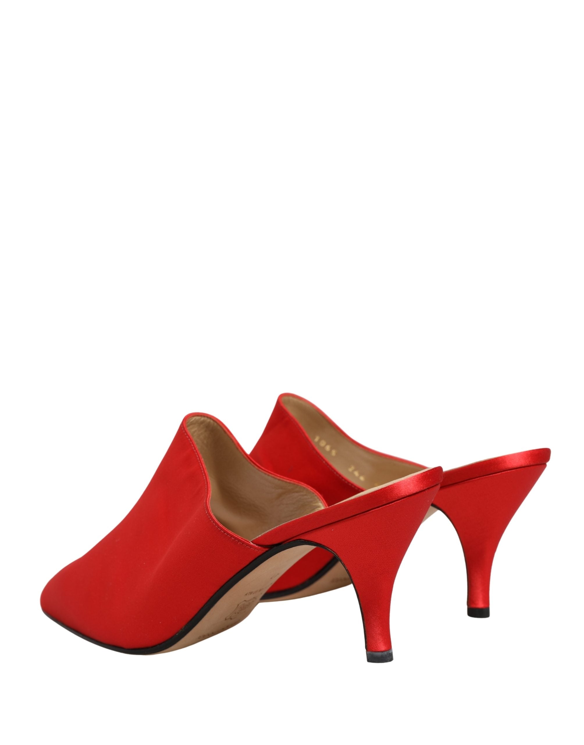 Red Suede Heel Mule Shoes - ventzia