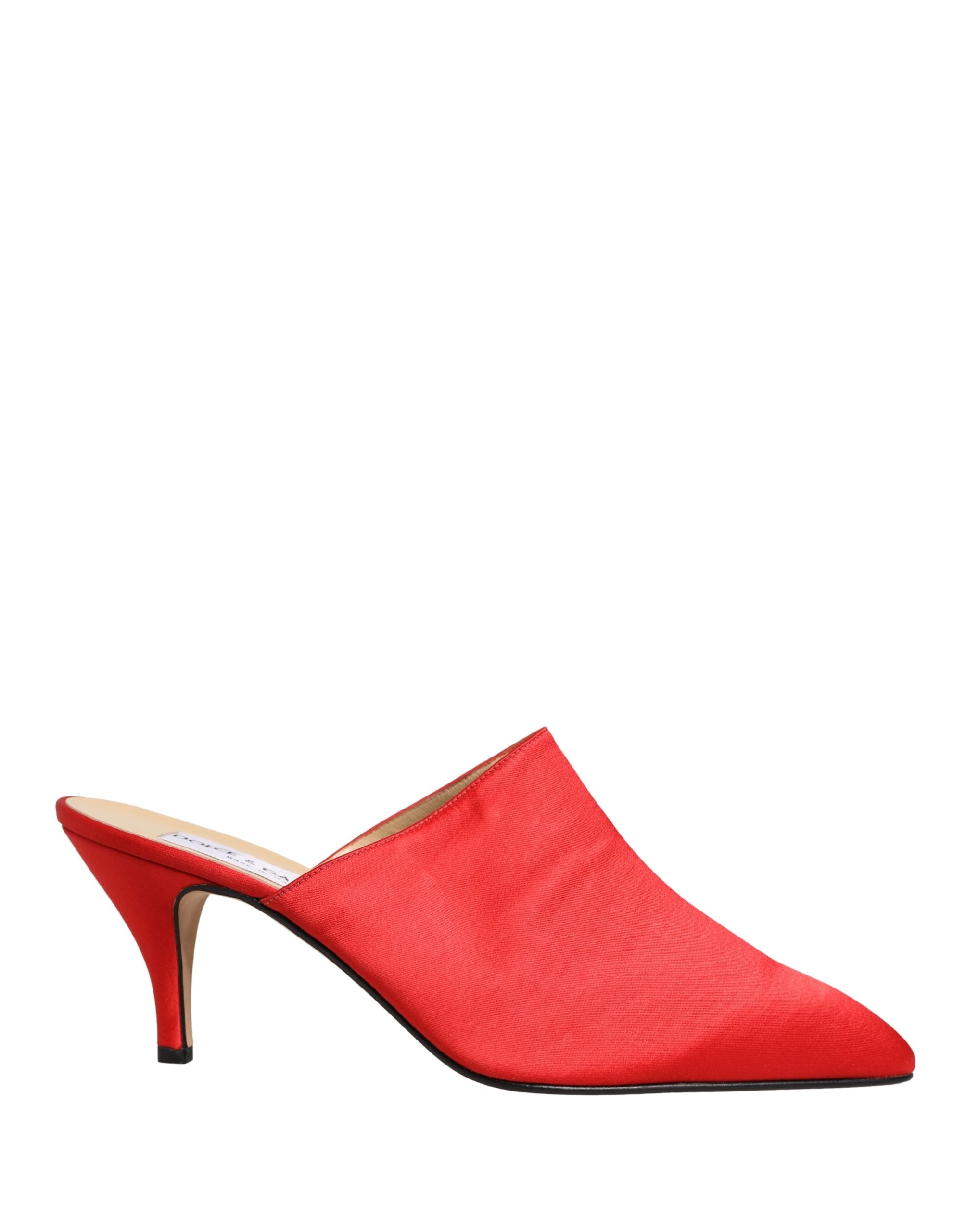 Red Suede Heel Mule Shoes - ventzia
