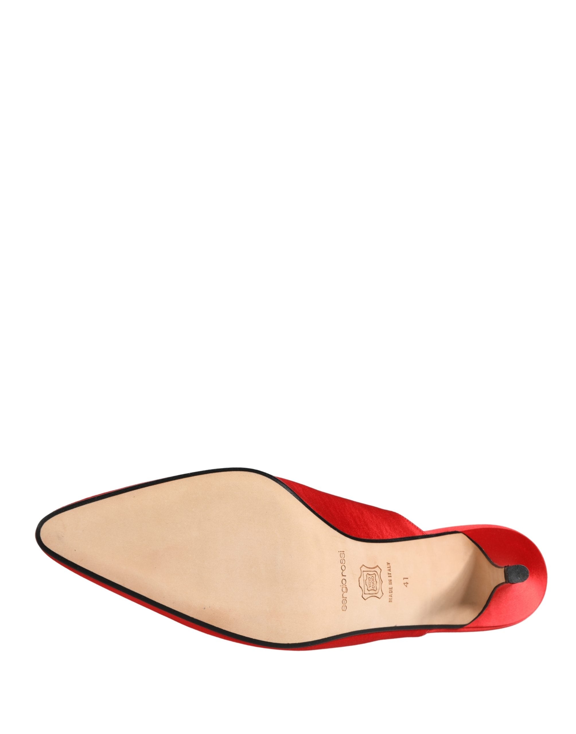 Red Suede Heel Mule Shoes - ventzia