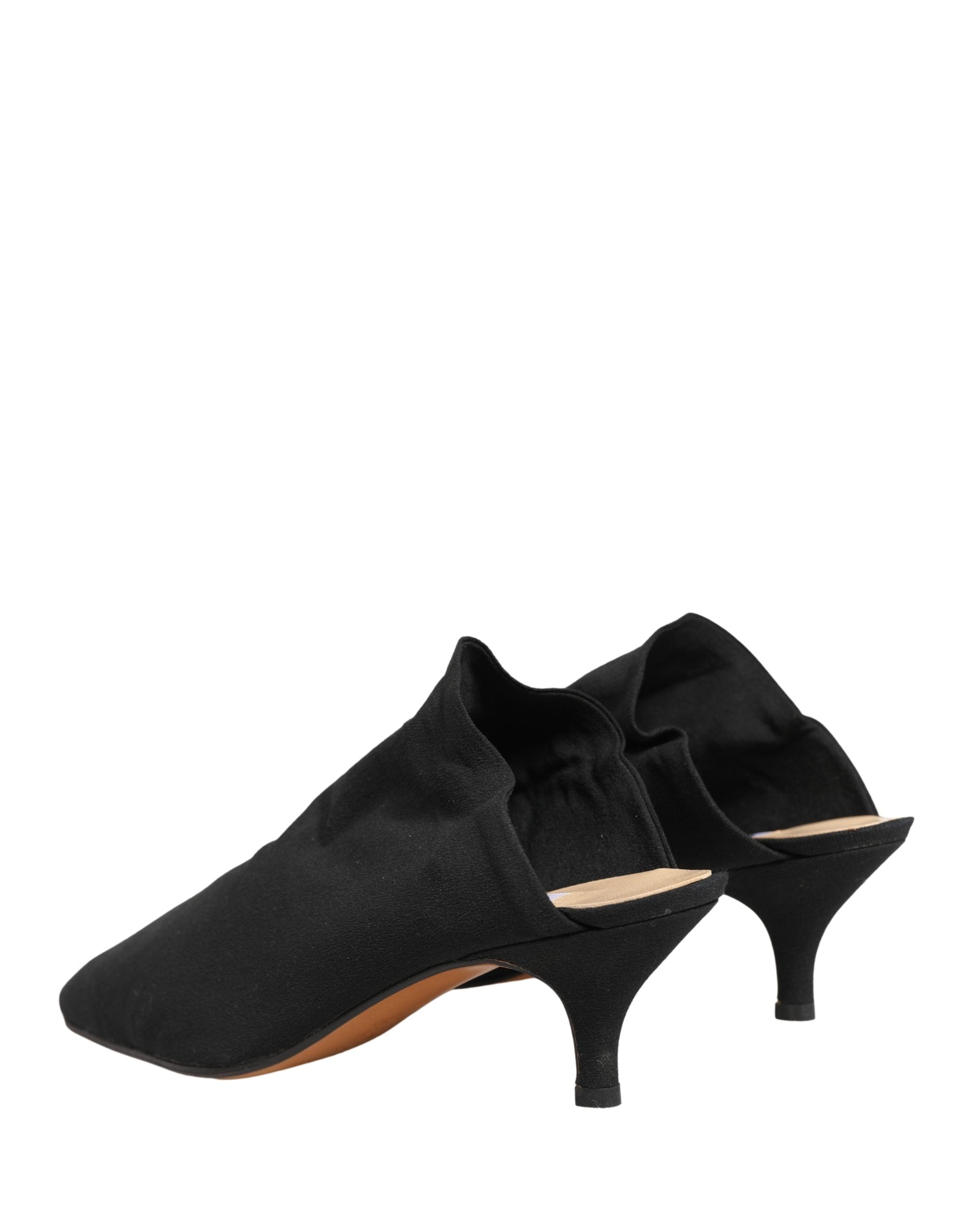 Black Suede Heel Mule Shoes - ventzia