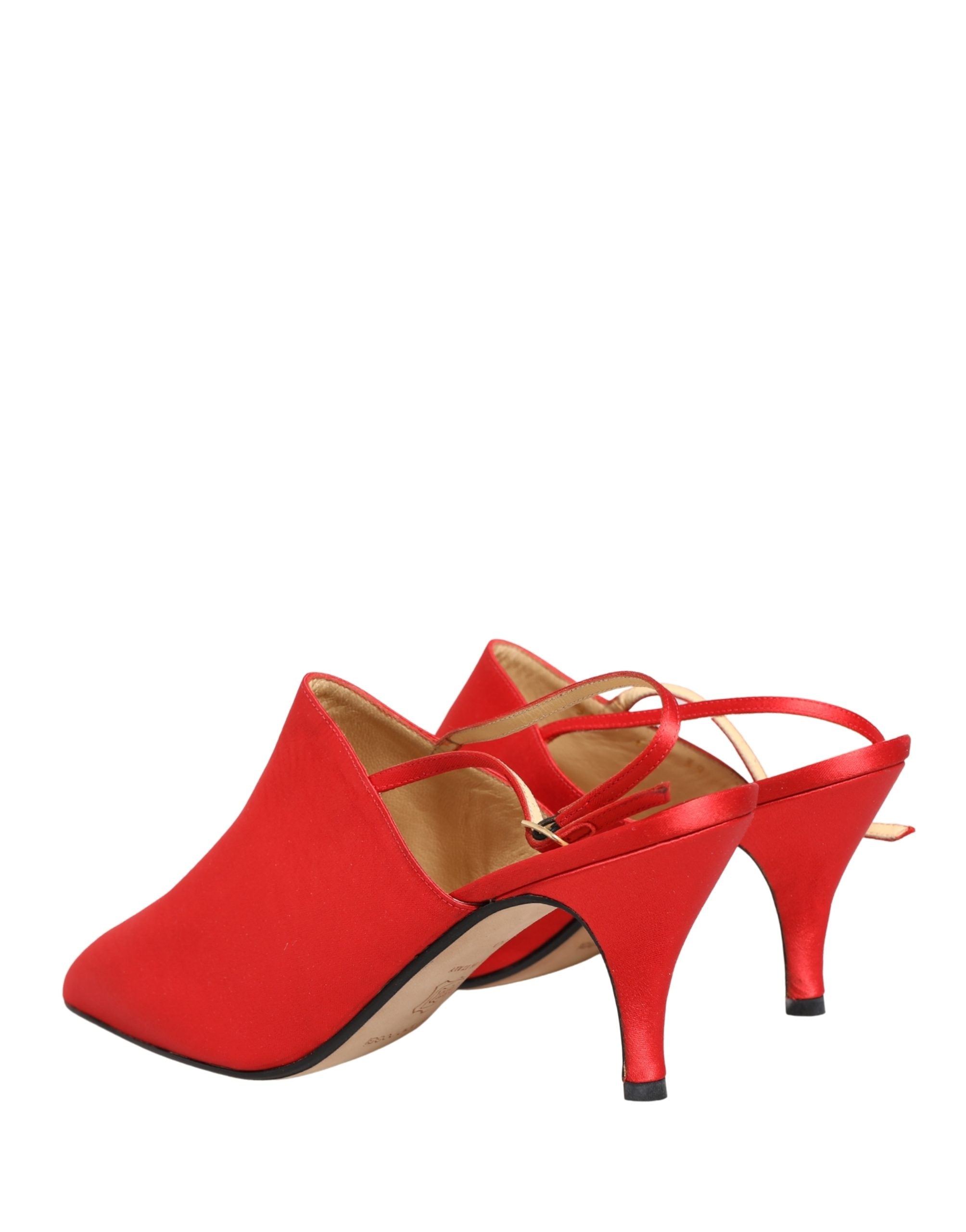 Red Suede Heel Slingback Shoes - ventzia