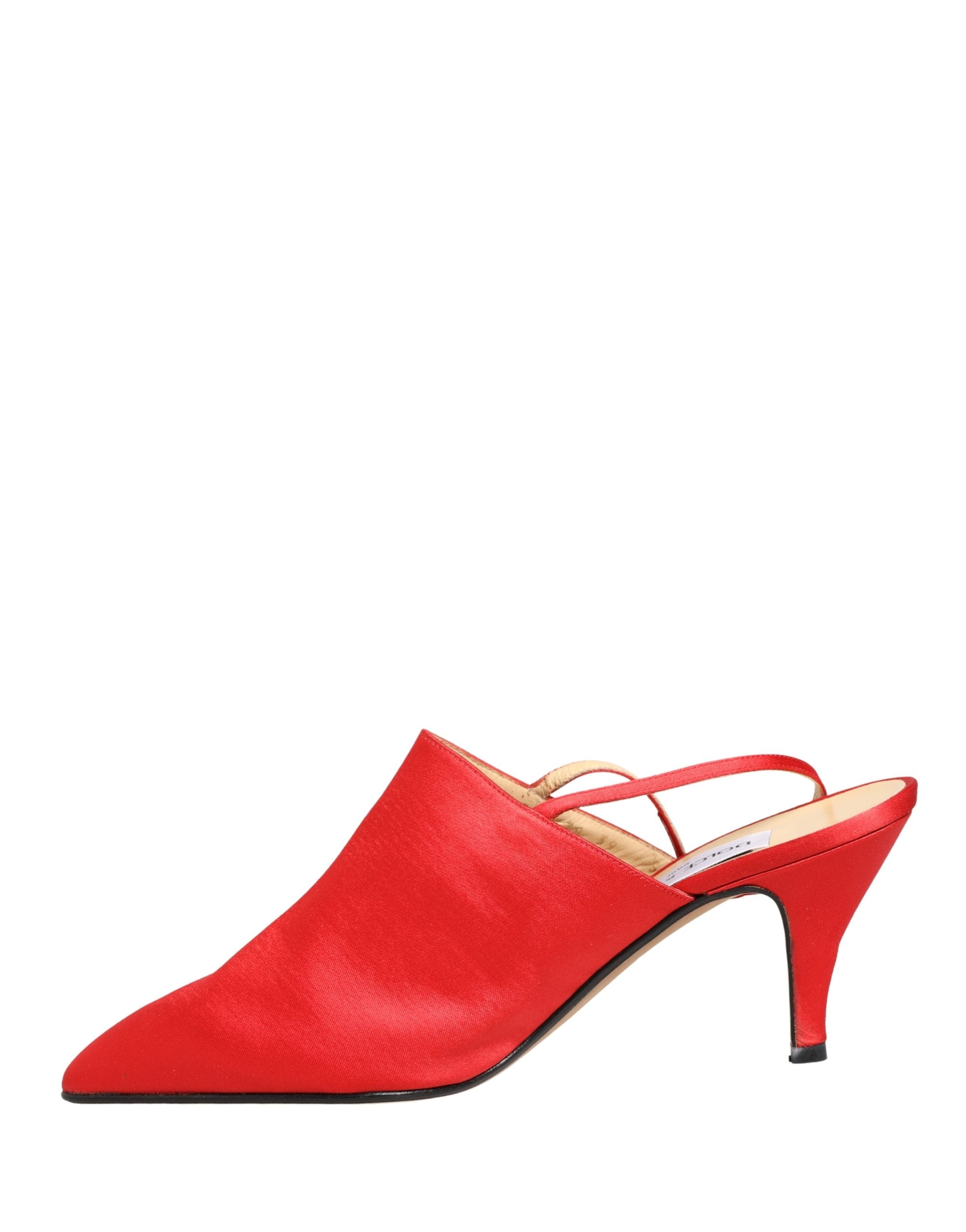 Red Suede Heel Slingback Shoes - ventzia
