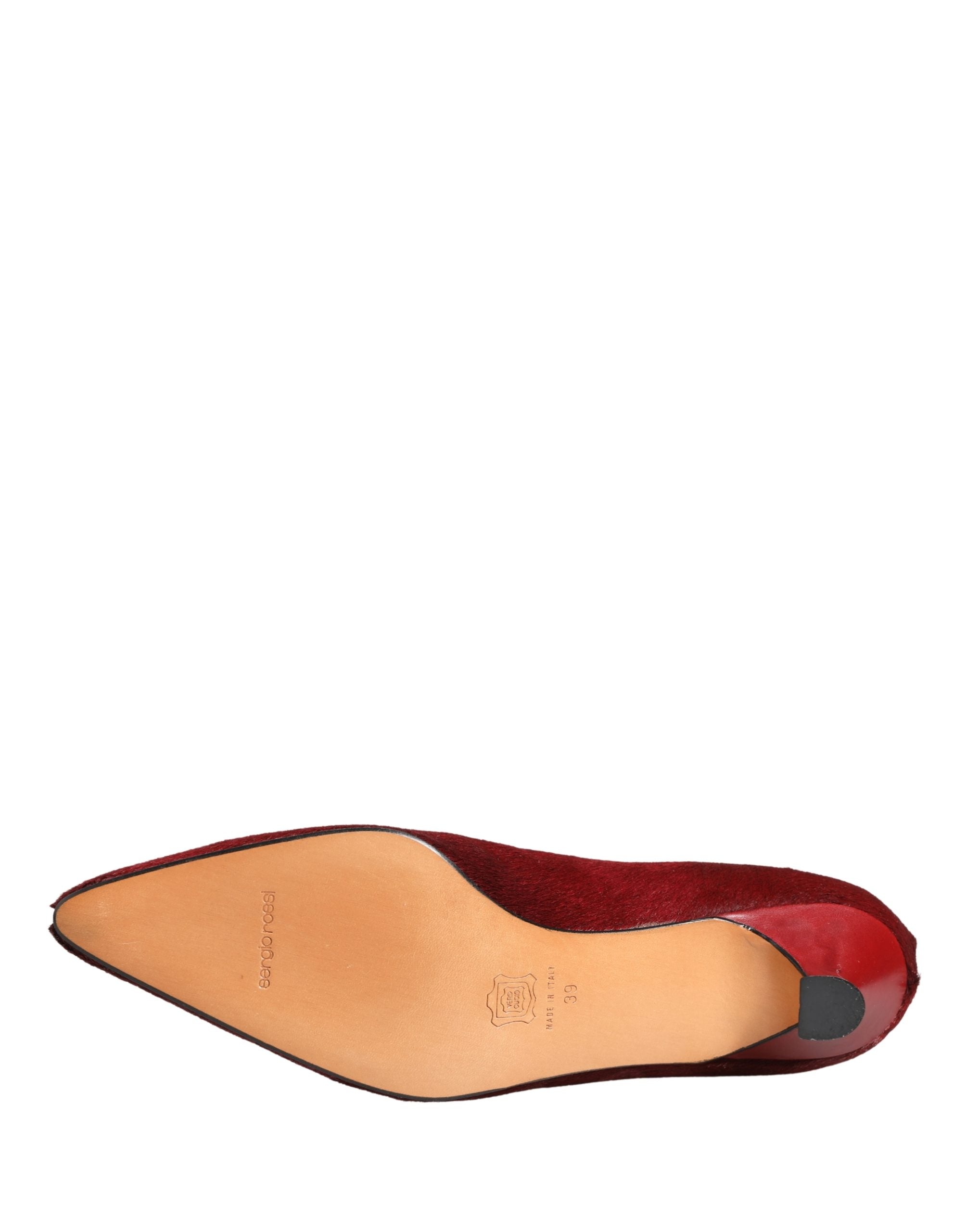 Burgundy Mid Calf Boots Shoes - ventzia