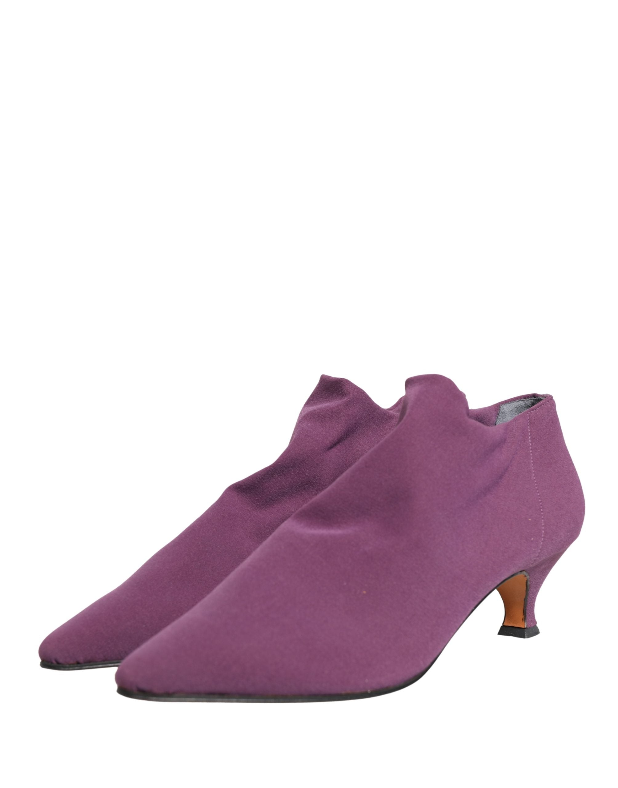 Shoes Purple Suede Ankle Boots Shoes - ventzia