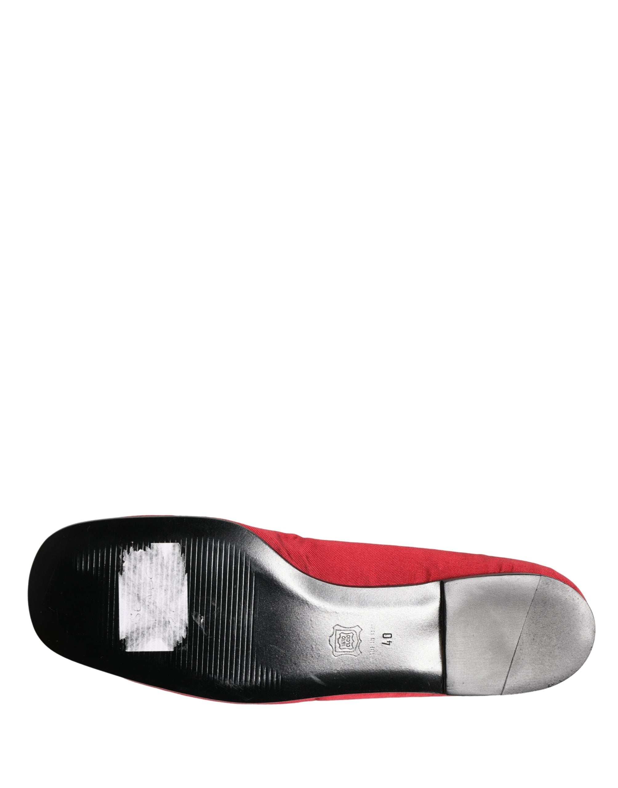 Red Satin Fabric Ballet Slip On Flats Shoes - ventzia