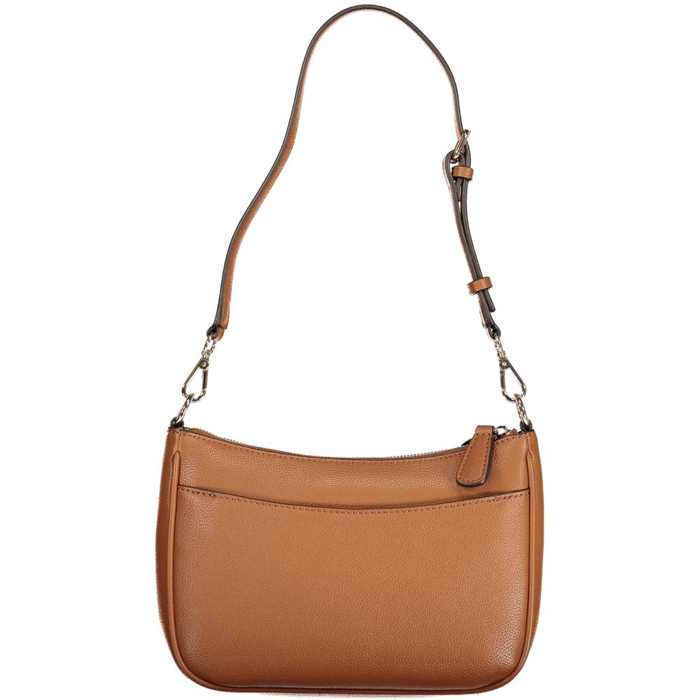 Marrone Polyurethane Women Handbag - ventzia