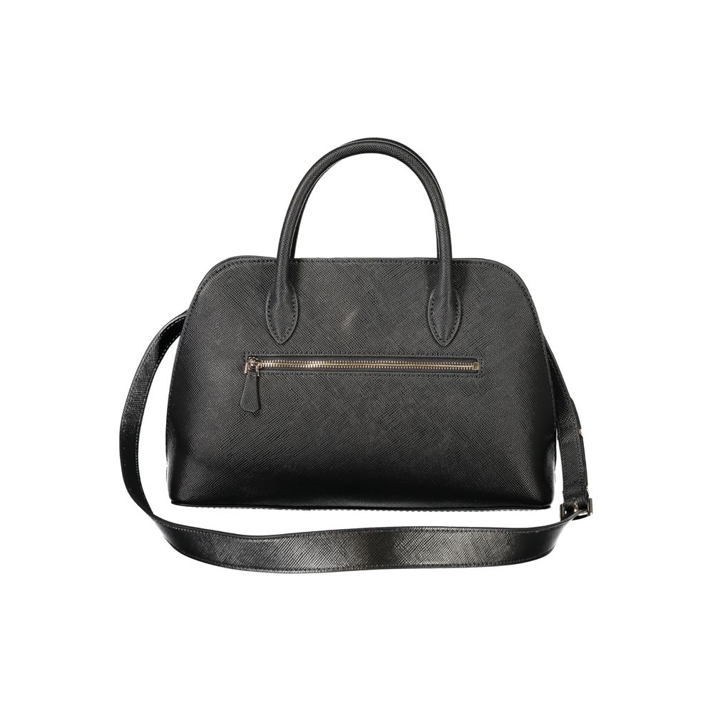Black Polyurethane Women Handbag - ventzia