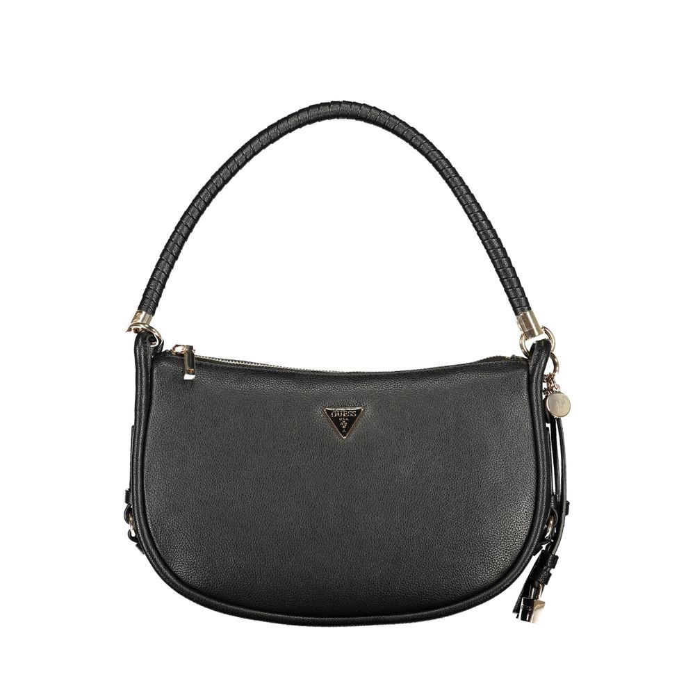 Black Polyurethane Women Handbag - ventzia