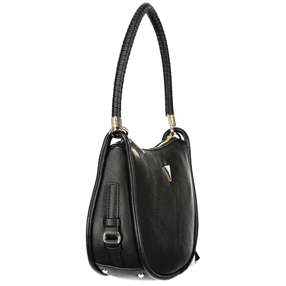 Black Polyurethane Women Handbag - ventzia