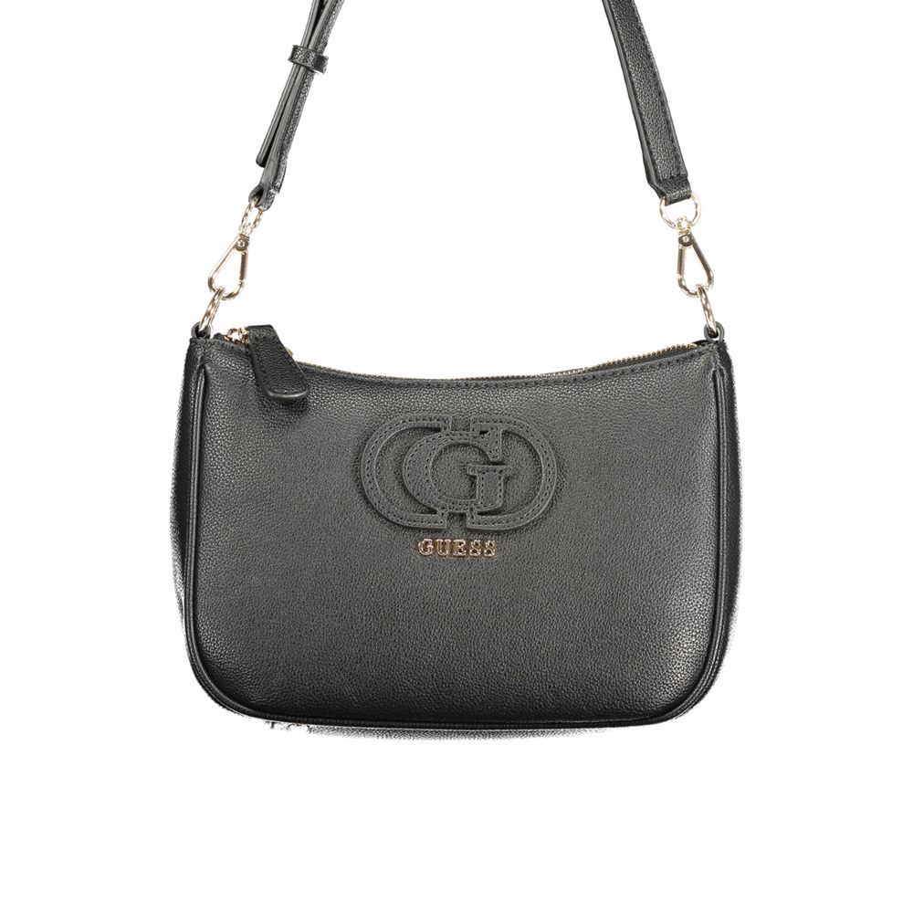 Black Polyurethane Women Handbag - ventzia