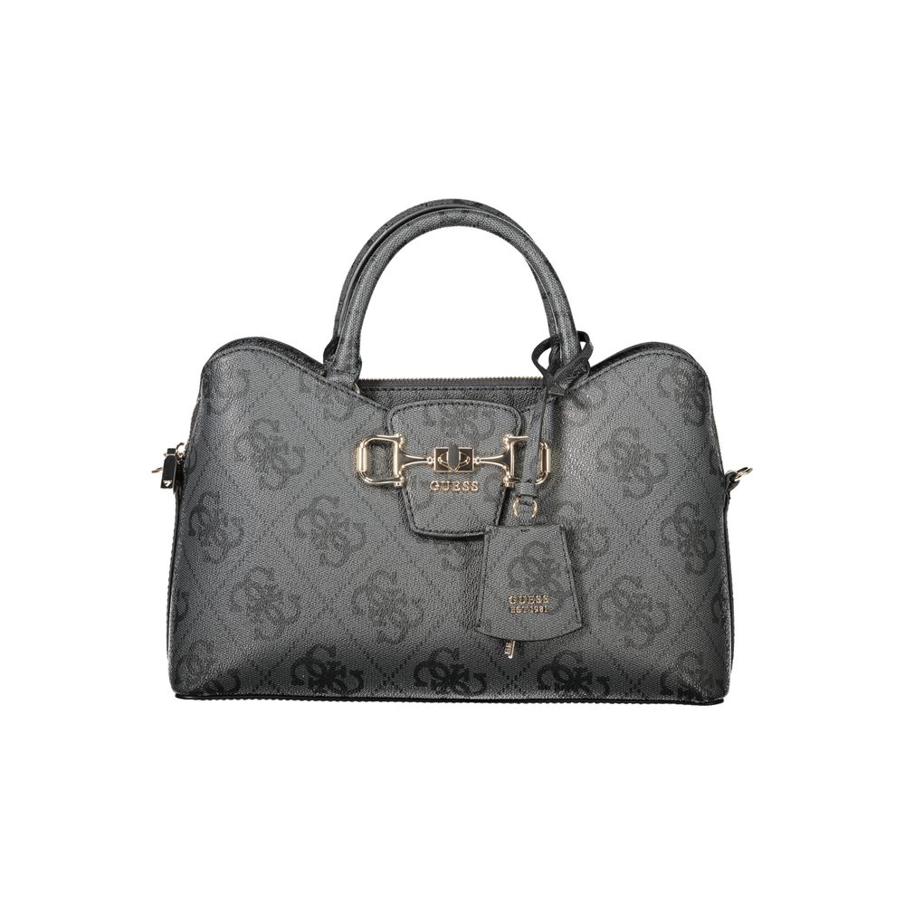 Black Polyurethane Women Handbag - ventzia
